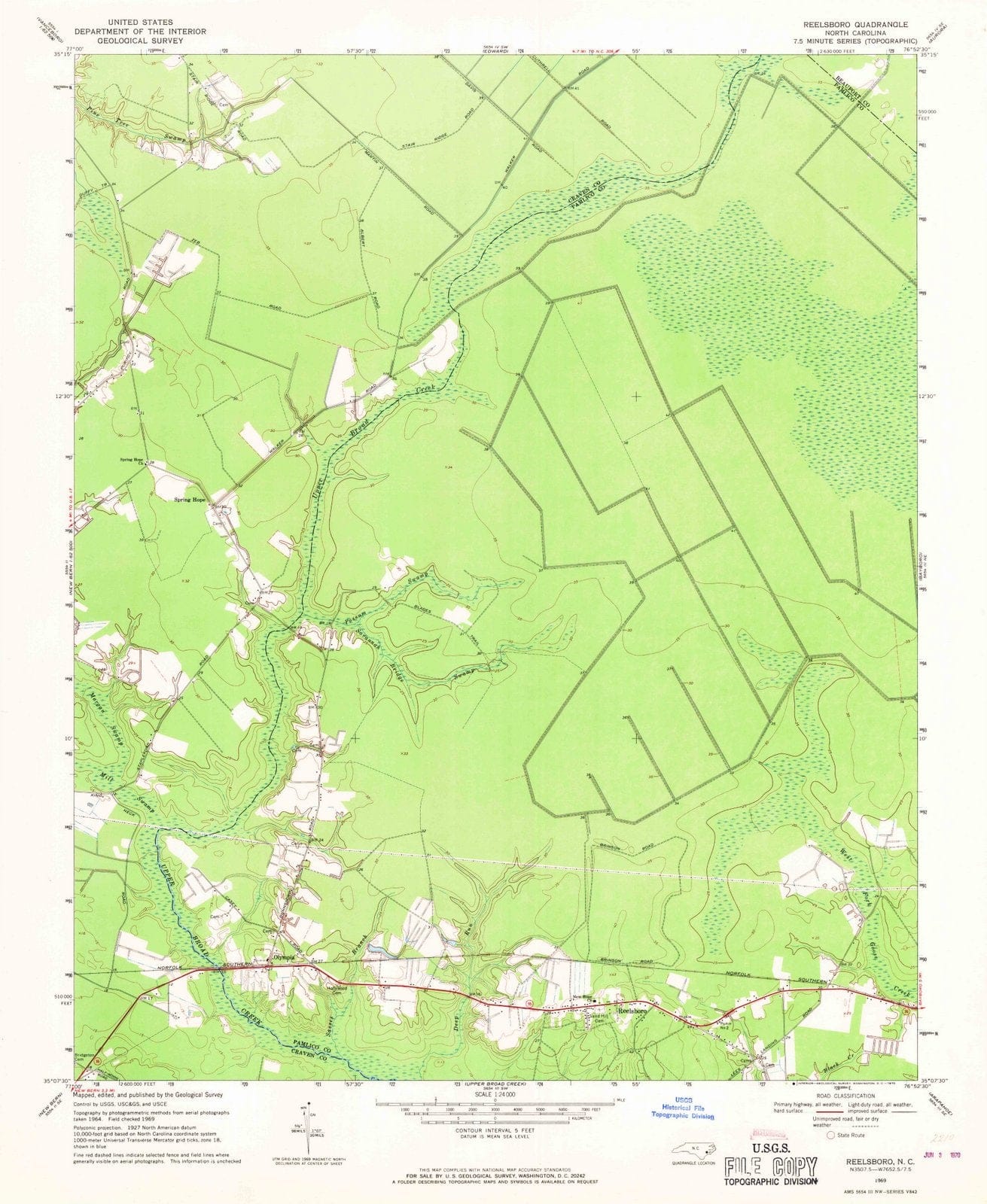 1969 Reelsboro, NC - North Carolina - USGS Topographic Map