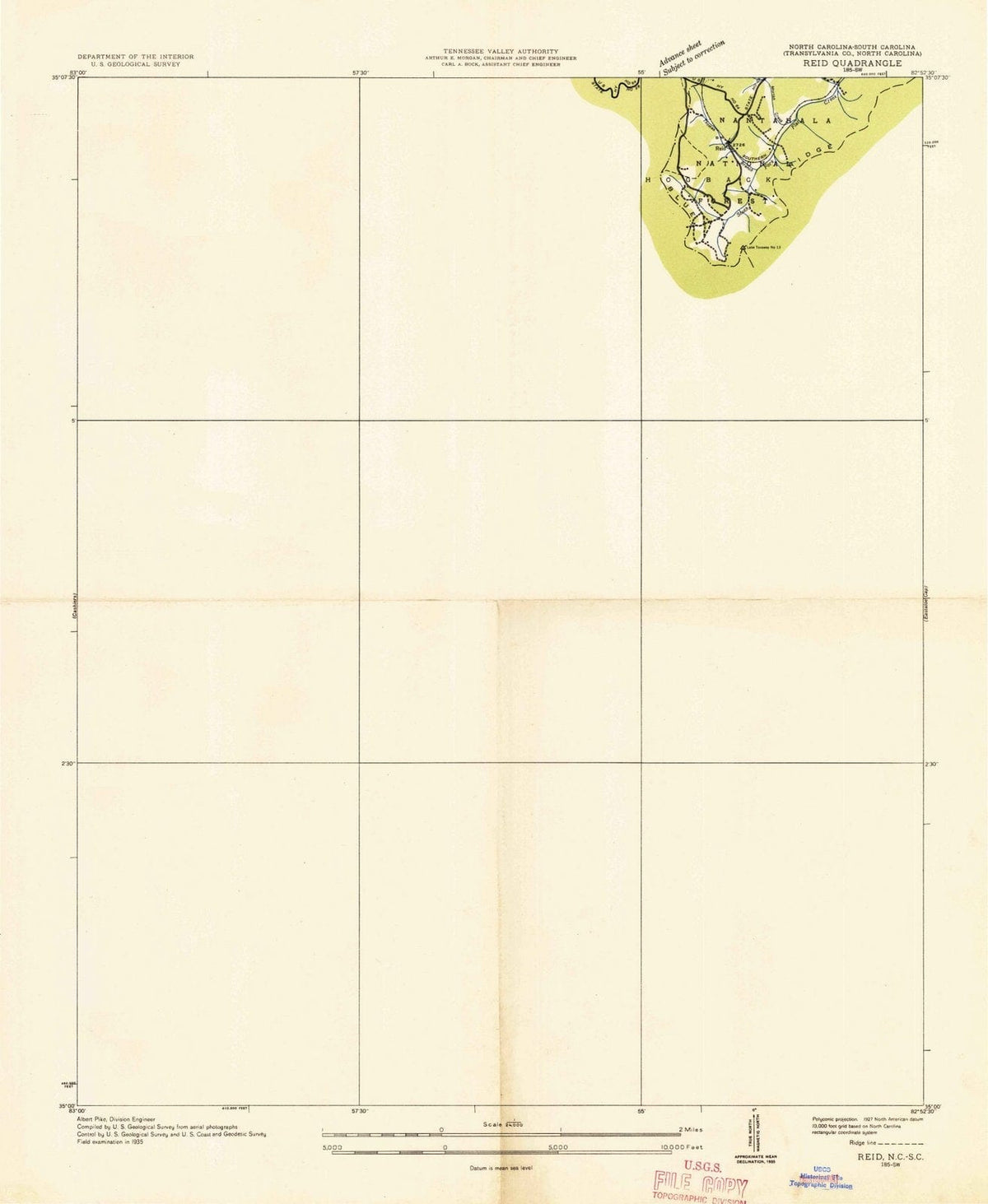 1935 Reid, NC - North Carolina - USGS Topographic Map