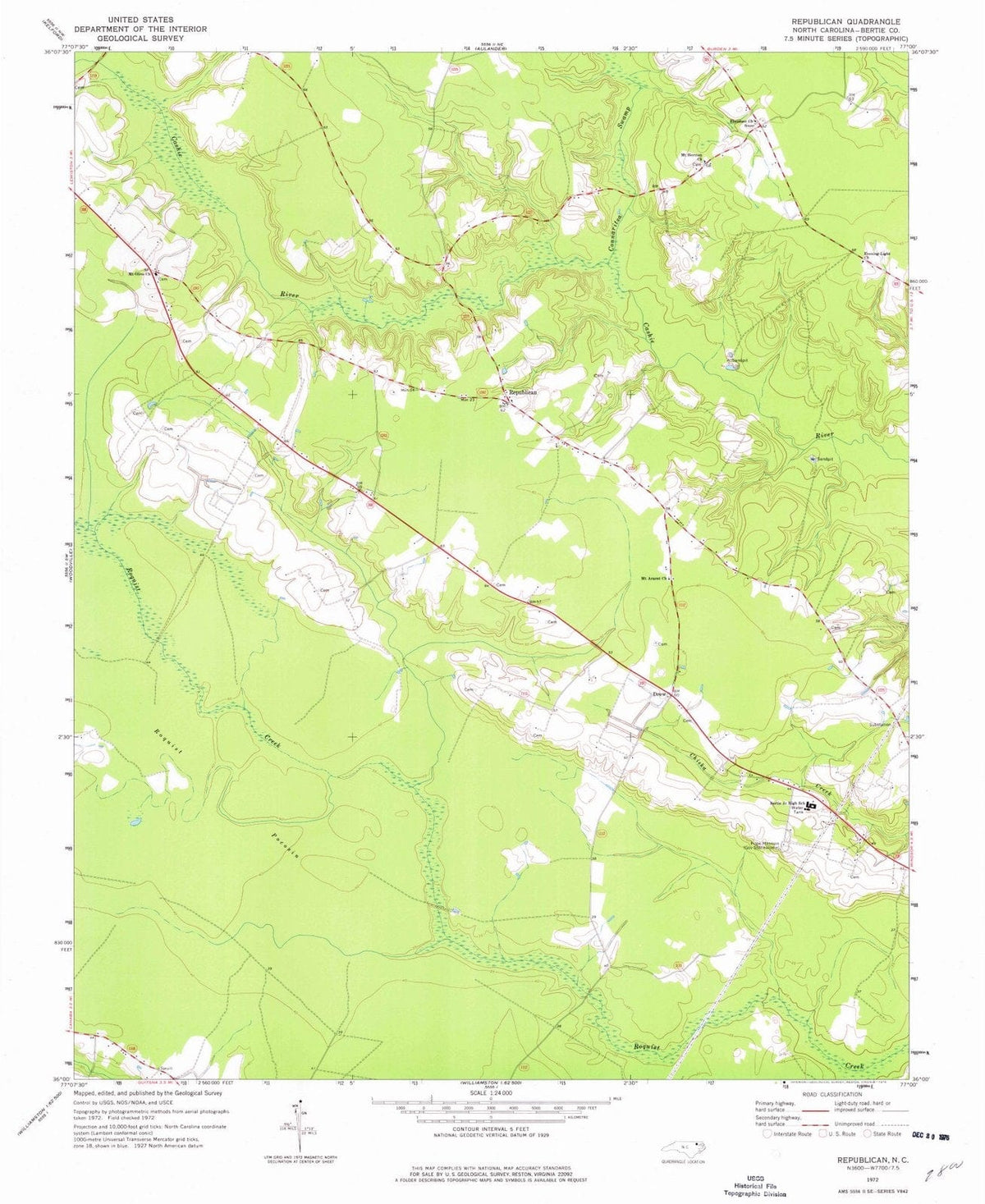 1972 Republican, NC - North Carolina - USGS Topographic Map