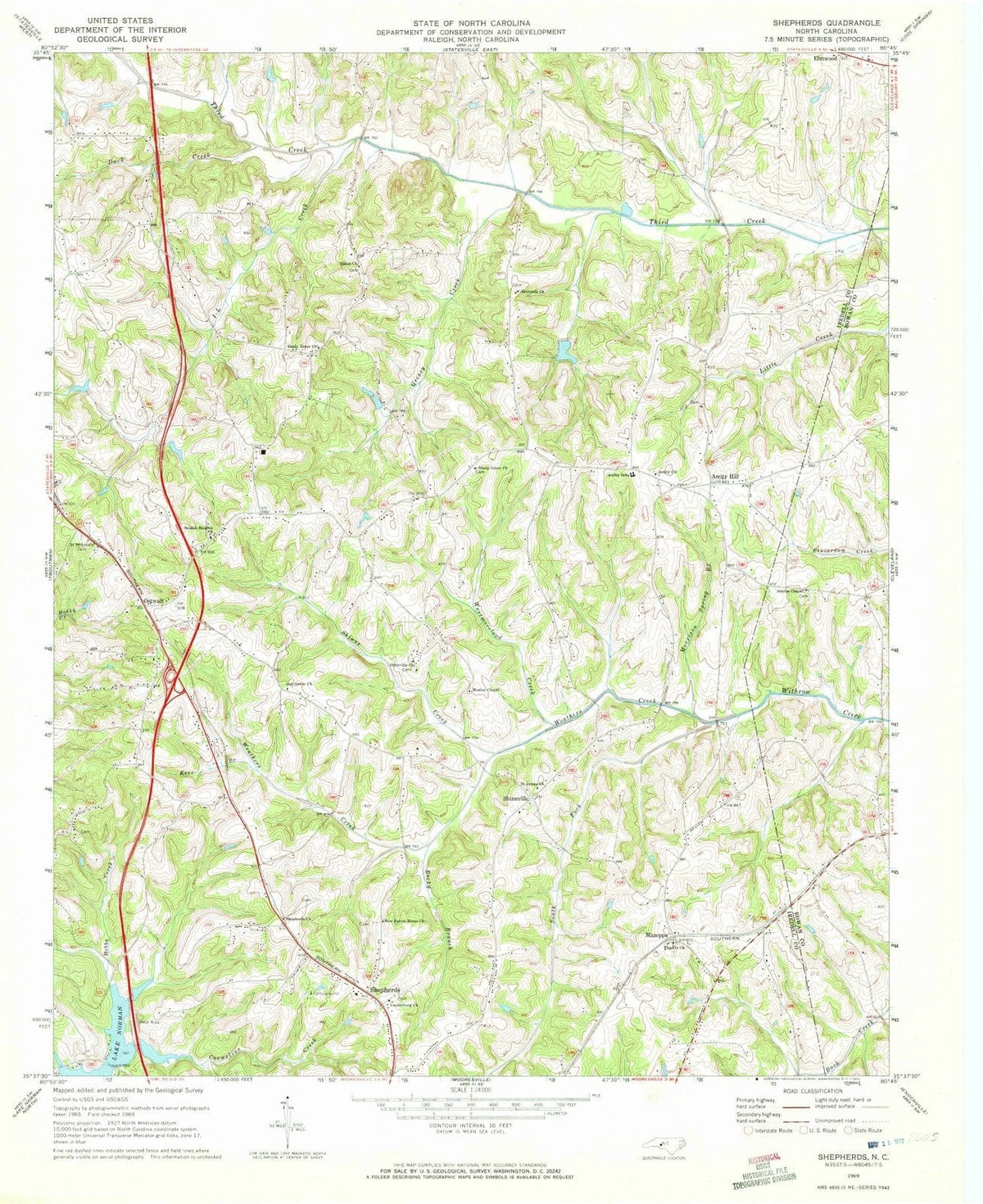 1969 Shepherds, NC - North Carolina - USGS Topographic Map