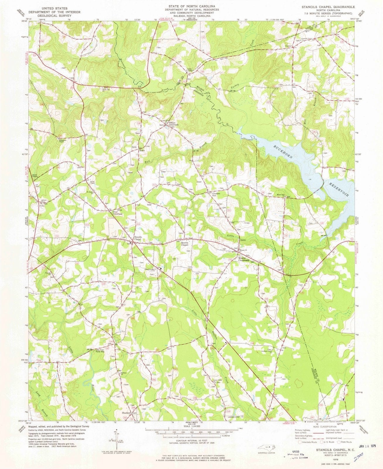1978 Stancils Chapel, NC - North Carolina - USGS Topographic Map