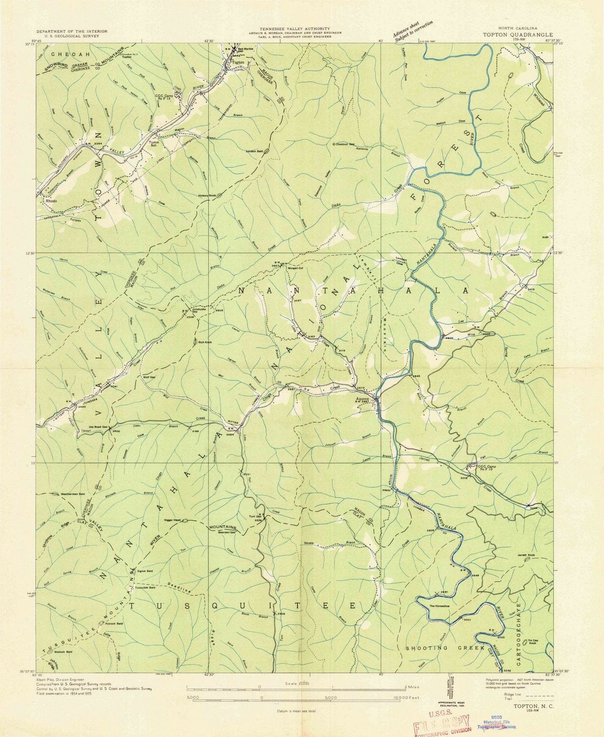 1935 Topton, NC - North Carolina - USGS Topographic Map