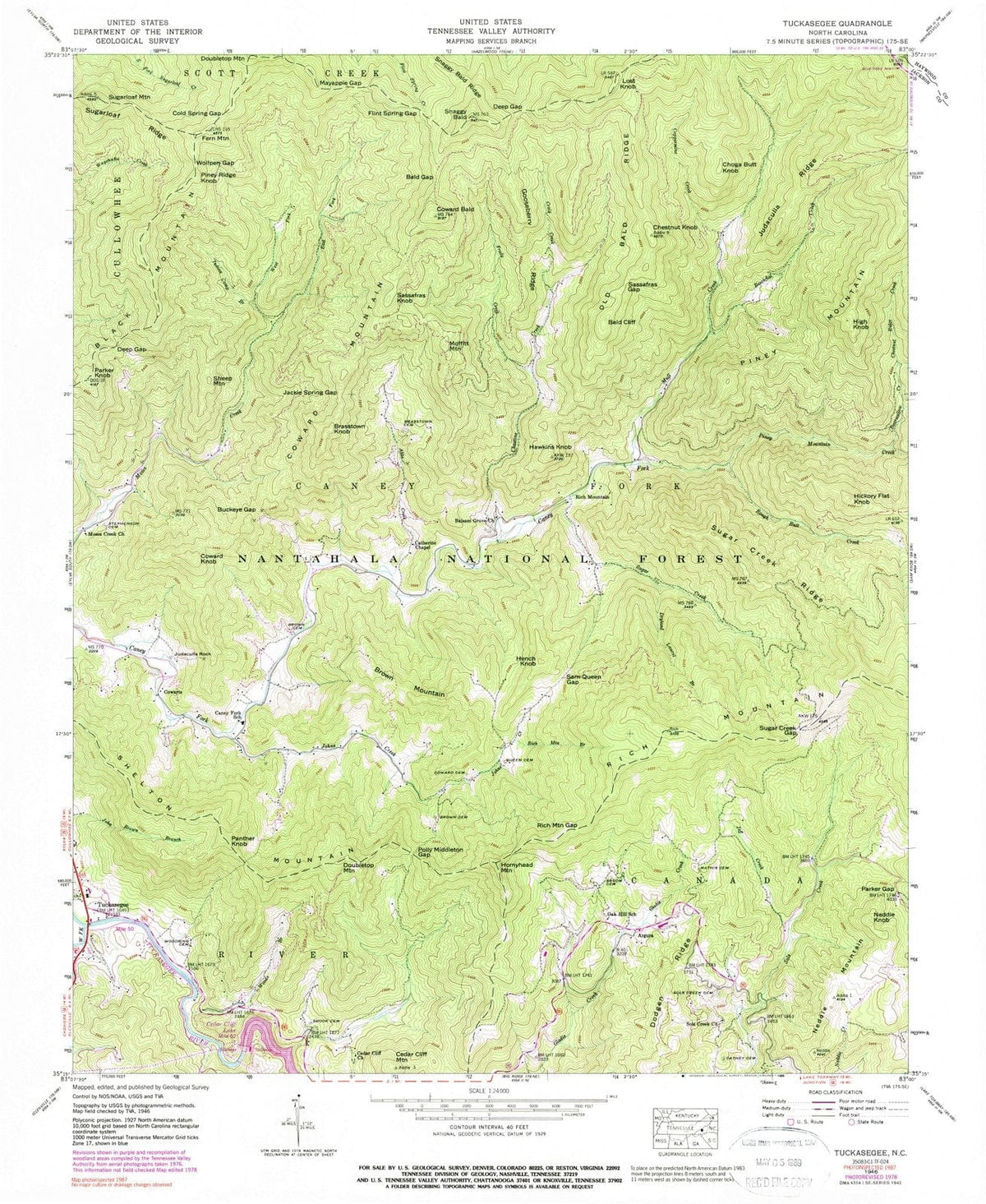1946 Tuckasegee, NC - North Carolina - USGS Topographic Map