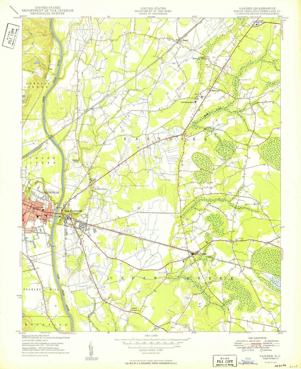 1949 Vander, NC - North Carolina - USGS Topographic Map