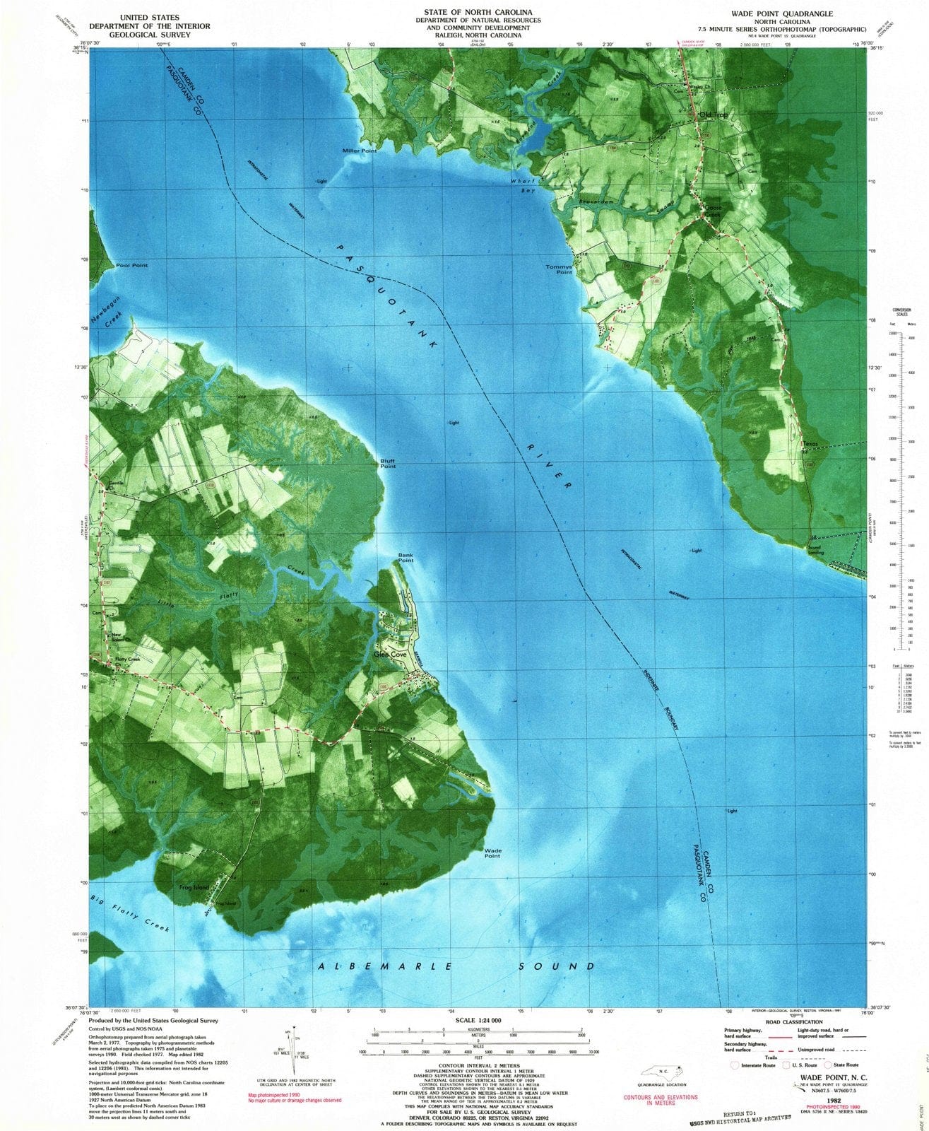 1982 Wade Point, NC - North Carolina - USGS Topographic Map