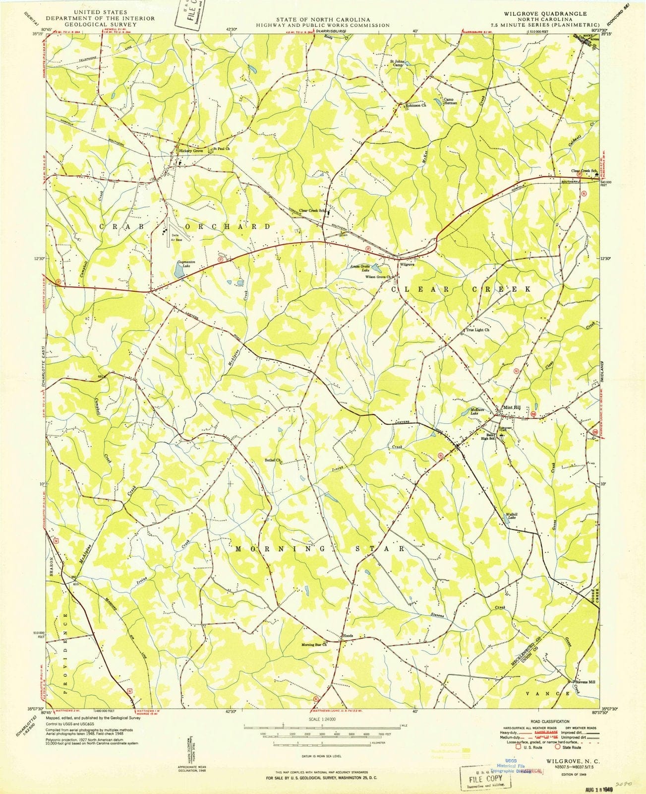 1949 Wilgrove, NC - North Carolina - USGS Topographic Map