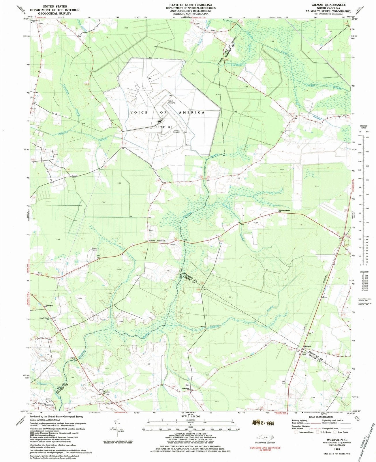 1983 Wilmar, NC - North Carolina - USGS Topographic Map