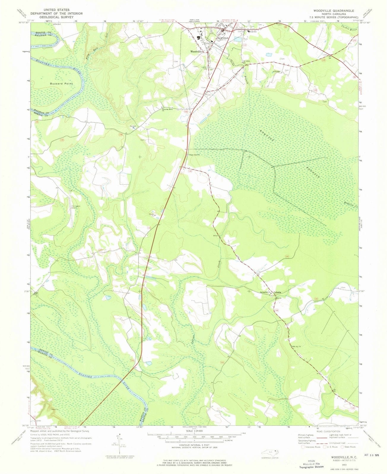 1972 Woodville, NC - North Carolina - USGS Topographic Map