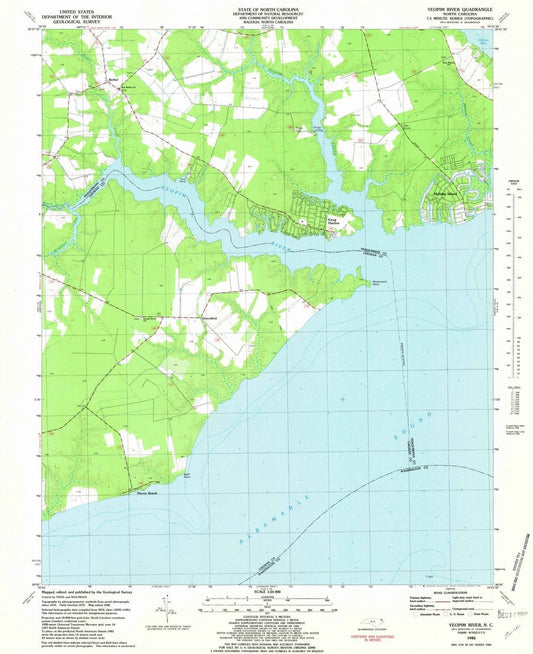 1982 Yeopim River, NC - North Carolina - USGS Topographic Map