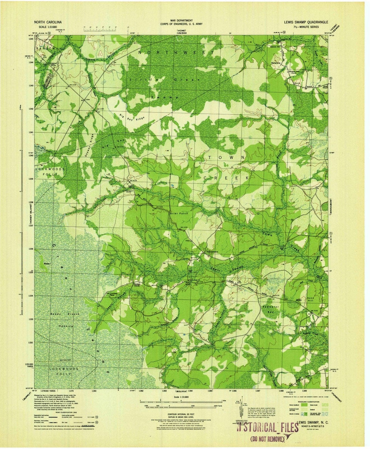 1944 Lewisamp, NC - North Carolina - USGS Topographic Map
