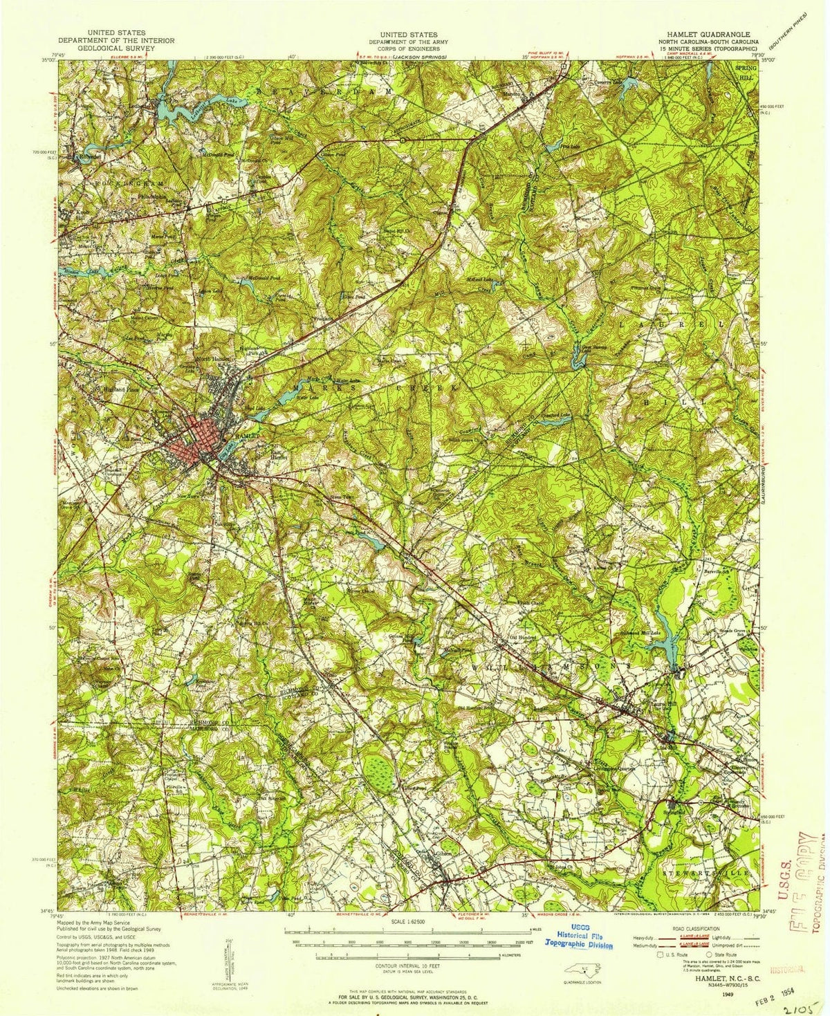1949 Hamlet, NC - North Carolina - USGS Topographic Map v2
