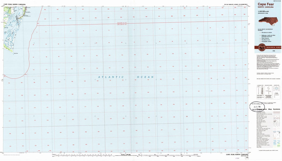1984 Cape Fear, NC - North Carolina - USGS Topographic Map