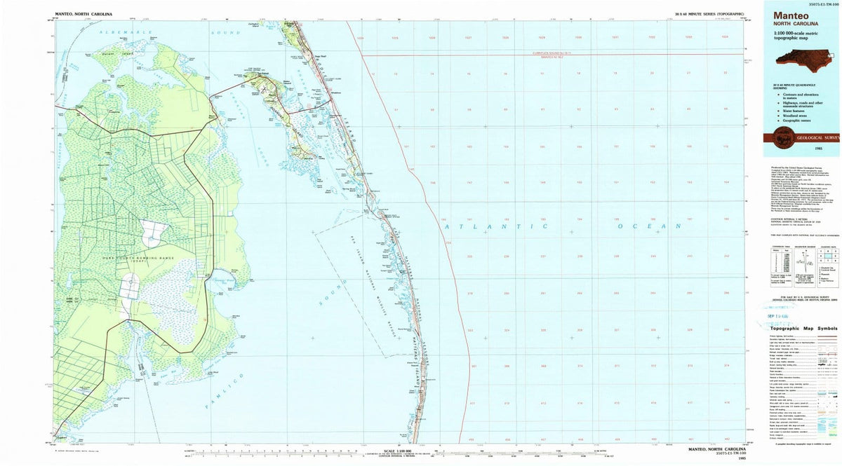 1985 Manteo, NC - North Carolina - USGS Topographic Map