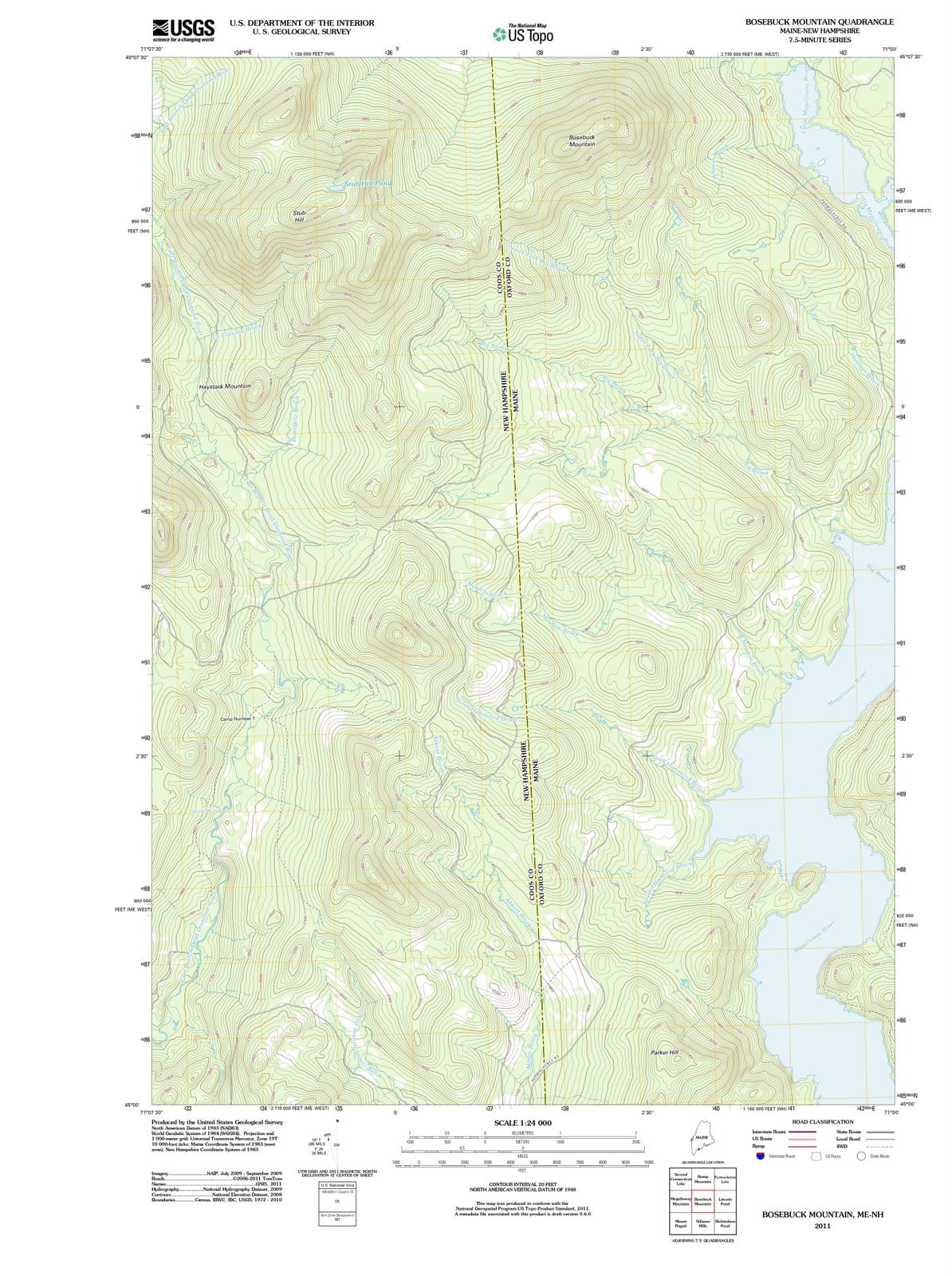2011 Bosebuck Mountain, ME - Maine - USGS Topographic Map