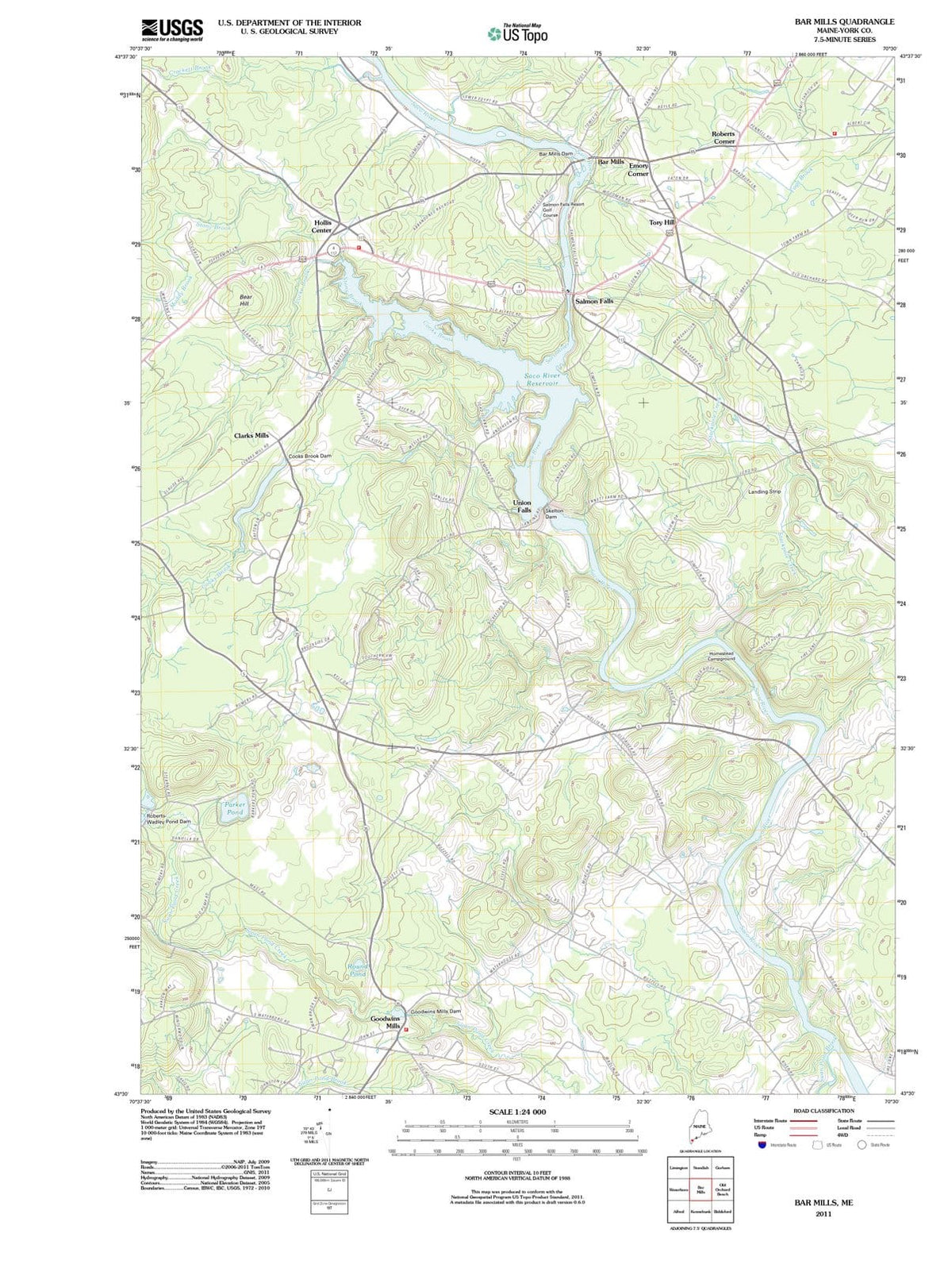 2011 Bar Mills, ME - Maine - USGS Topographic Map