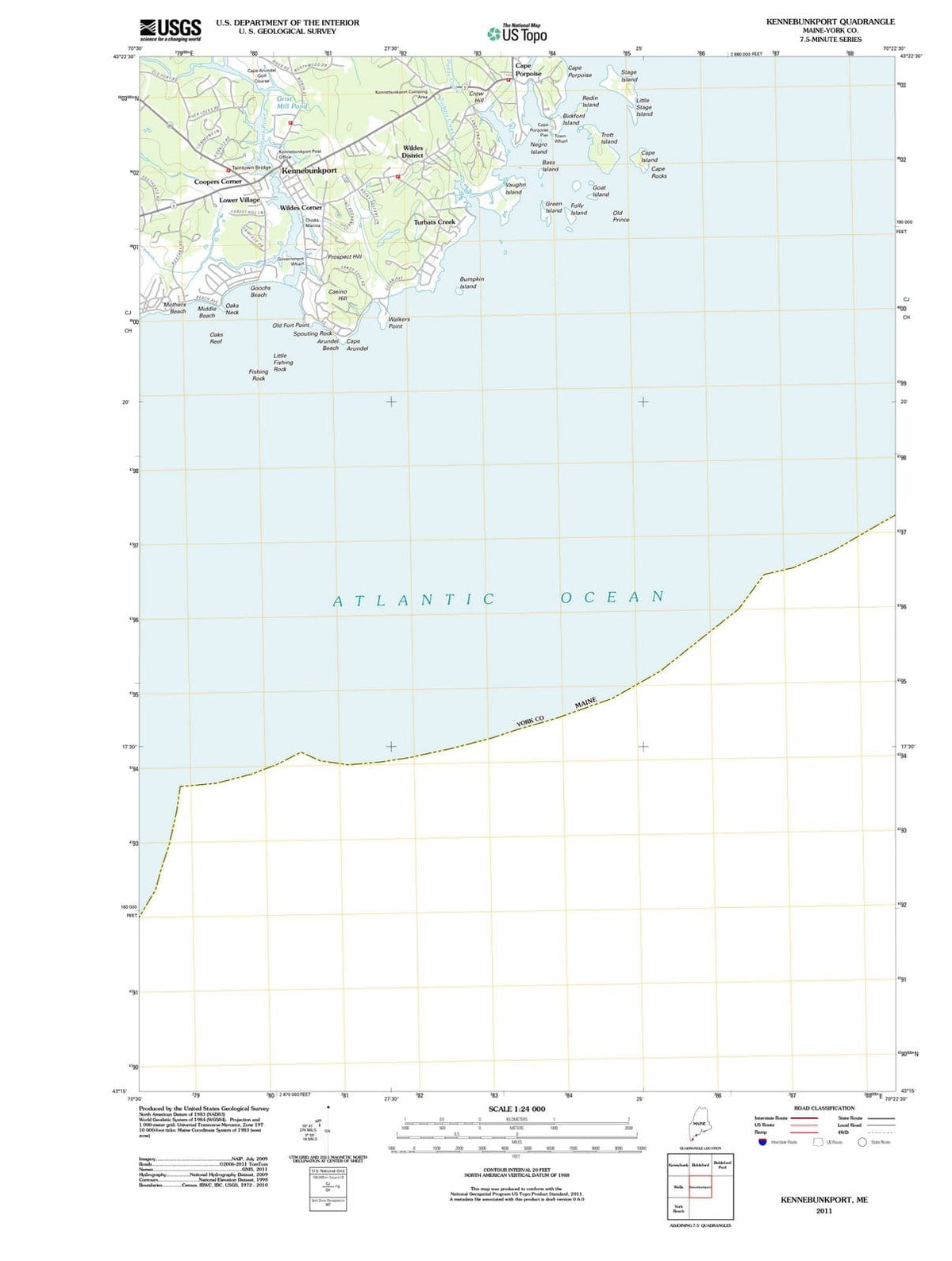 2011 Kennebunkport, ME - Maine - USGS Topographic Map