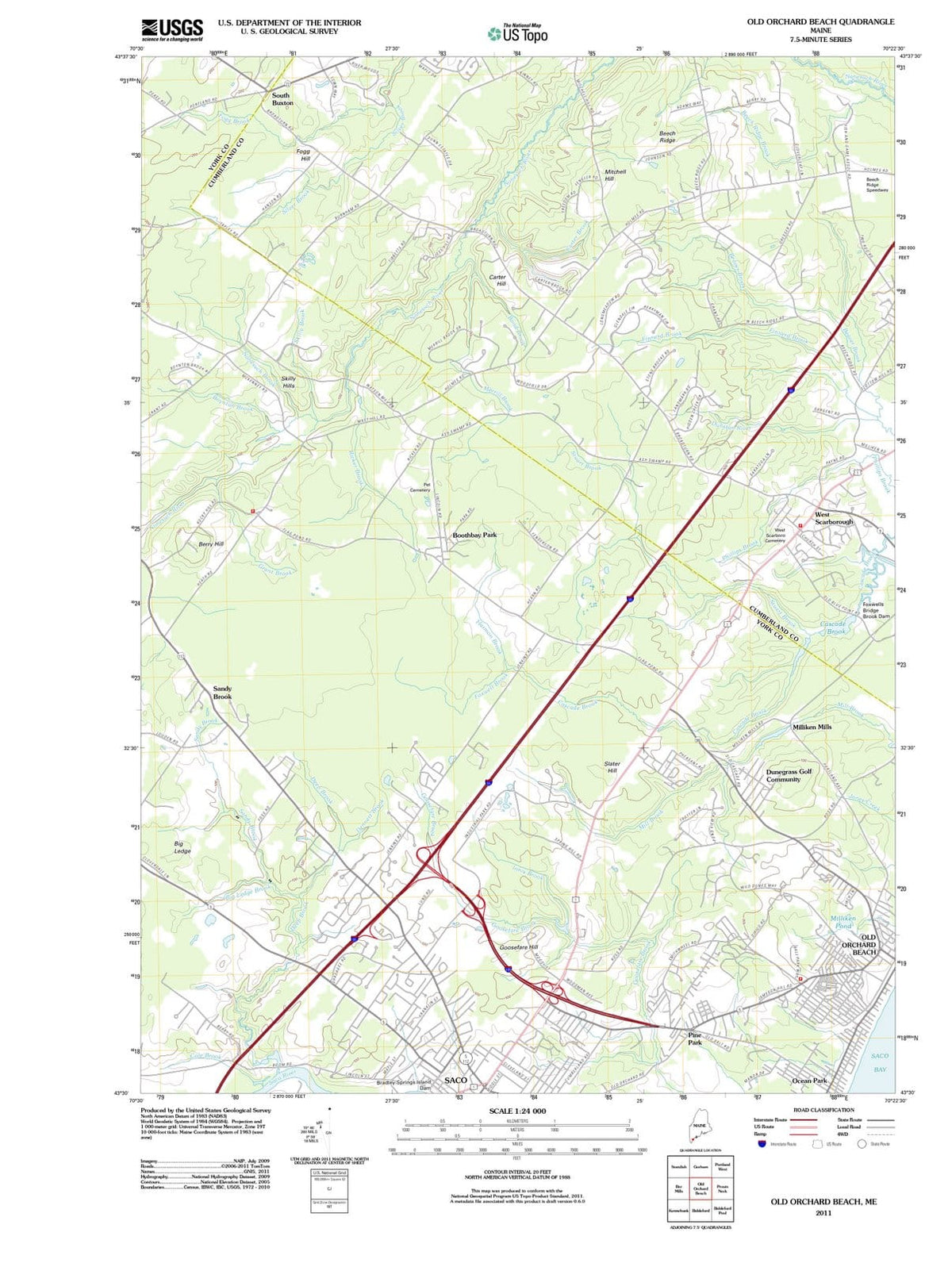 2011 Old Orchard Beach, ME - Maine - USGS Topographic Map