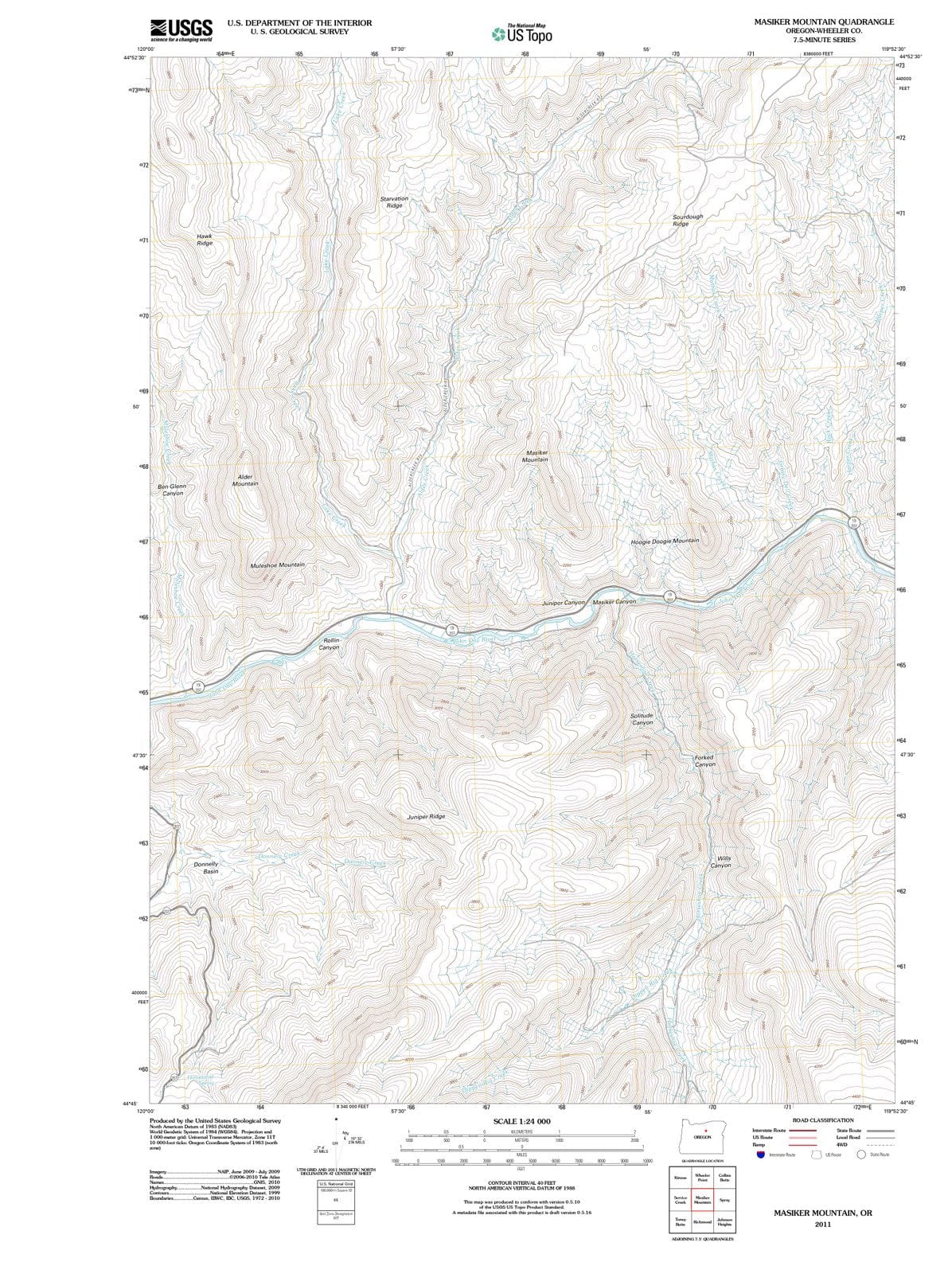2011 Masiker Mountain, OR - Oregon - USGS Topographic Map