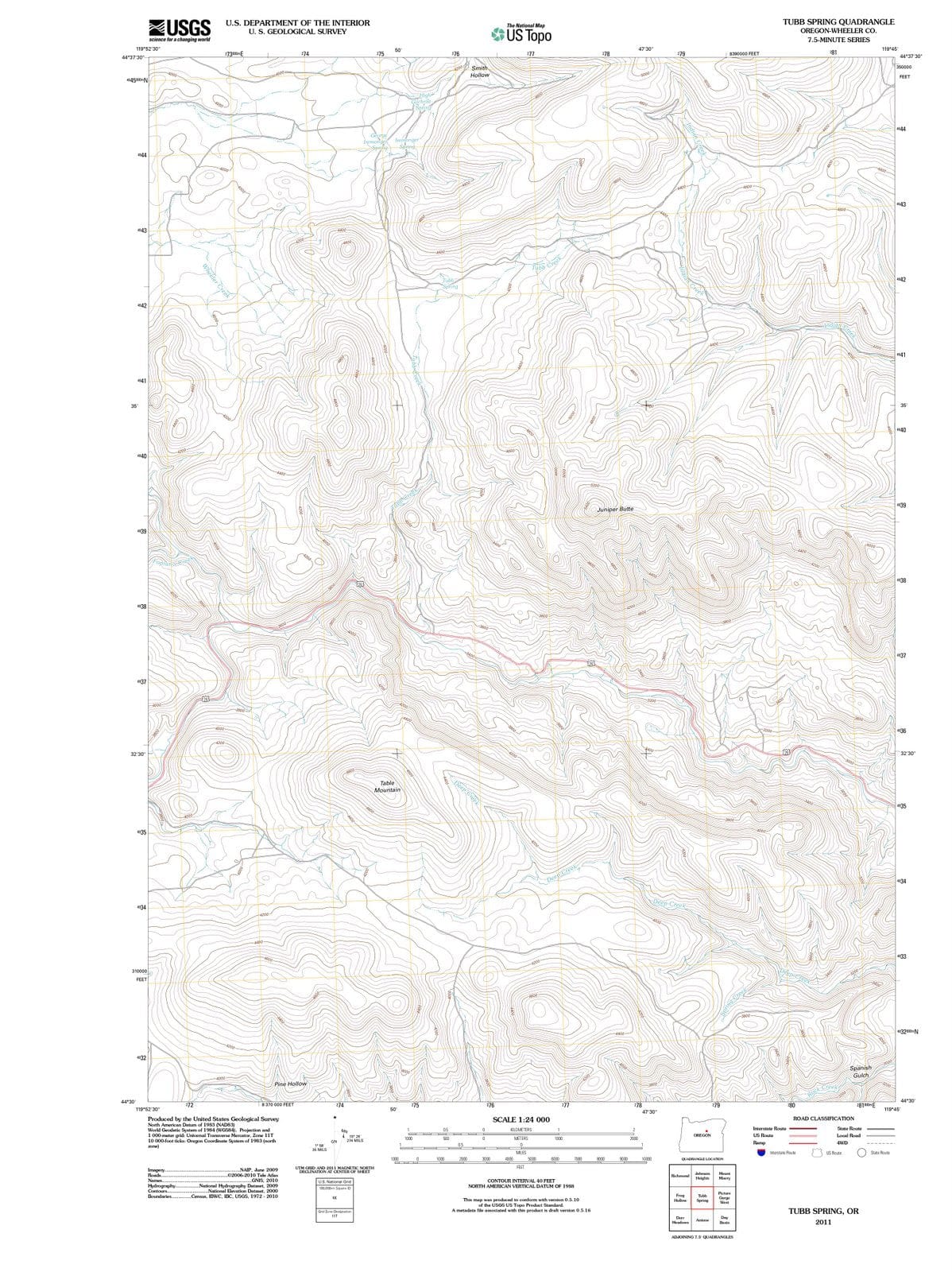 2011 Tubb Spring, OR - Oregon - USGS Topographic Map