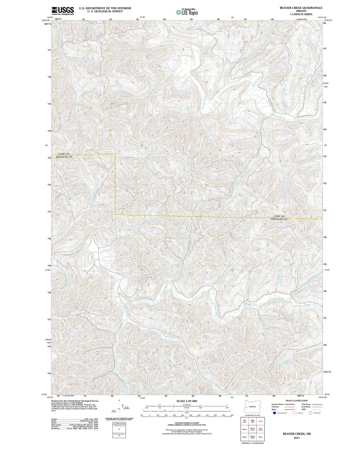 2011 Beaver Creek, OR - Oregon - USGS Topographic Map
