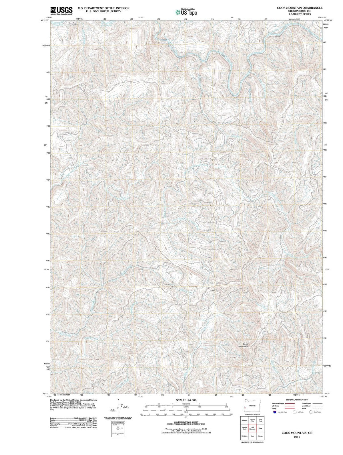 2011 Coos Mountain, OR - Oregon - USGS Topographic Map