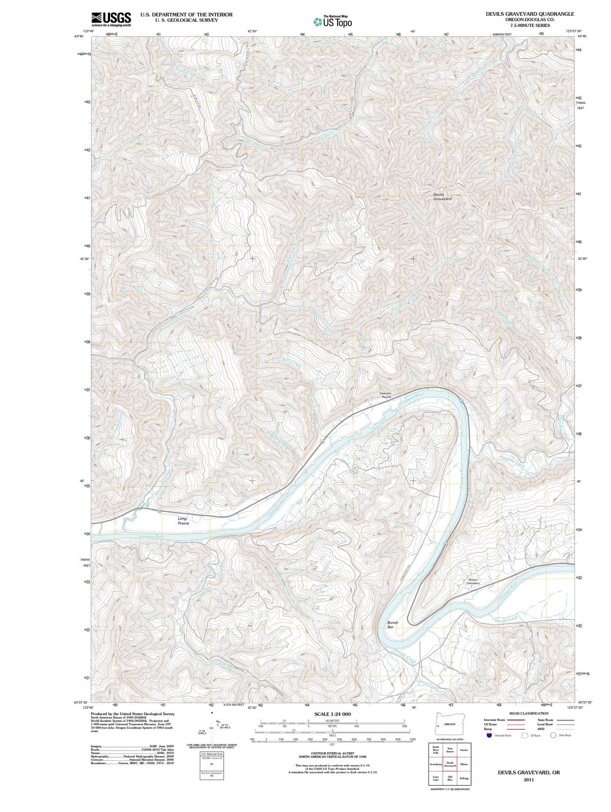 2011 Devils Graveyard, OR - Oregon - USGS Topographic Map