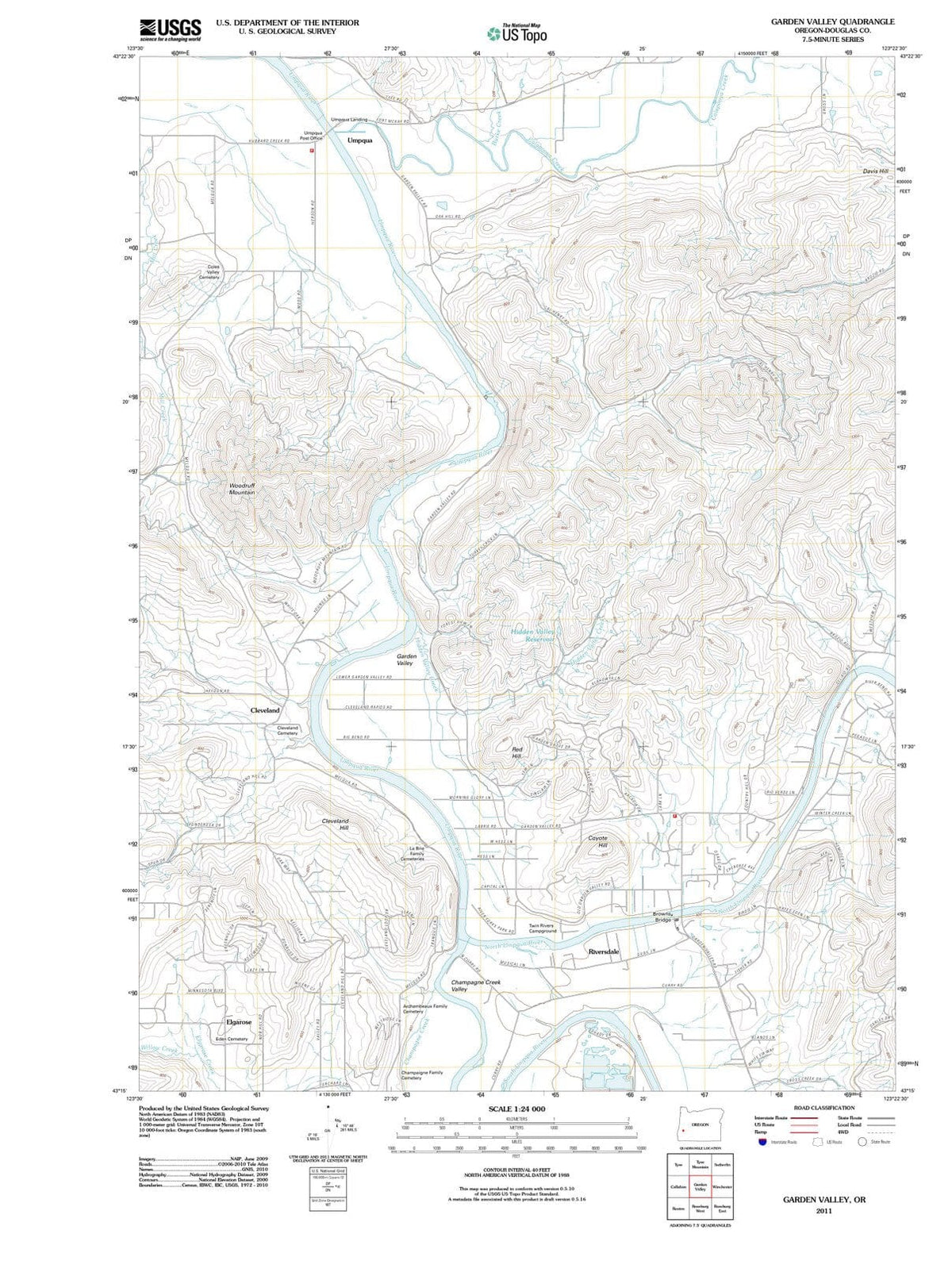2011 Garden Valley, OR - Oregon - USGS Topographic Map