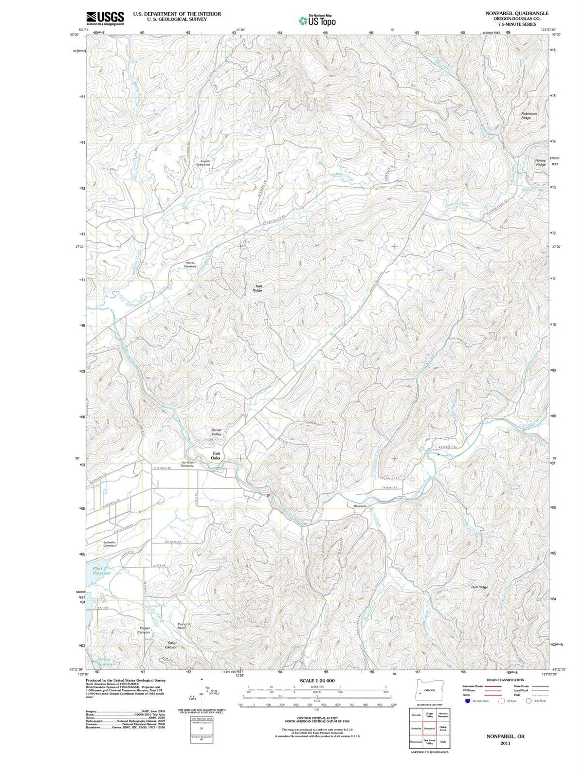 2011 Nonpareil, OR - Oregon - USGS Topographic Map