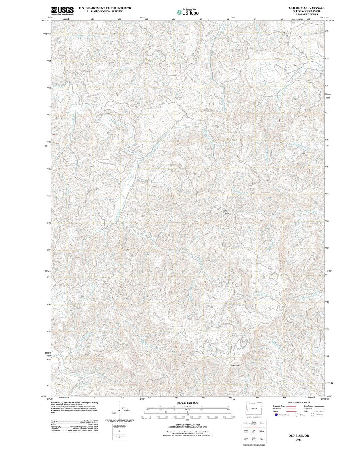 2011 Old Blue, OR - Oregon - USGS Topographic Map