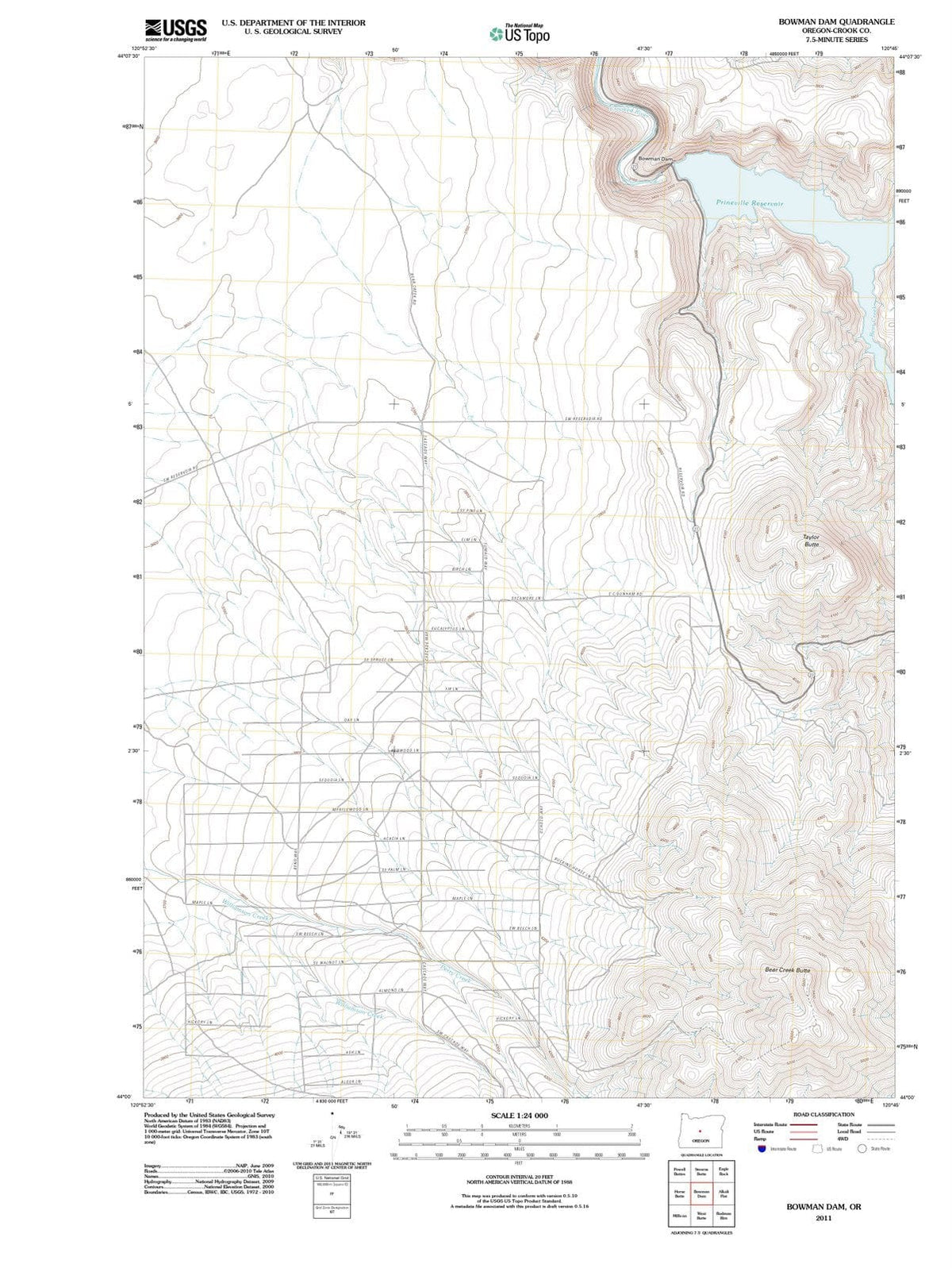 2011 Bowmanam, OR - Oregon - USGS Topographic Map