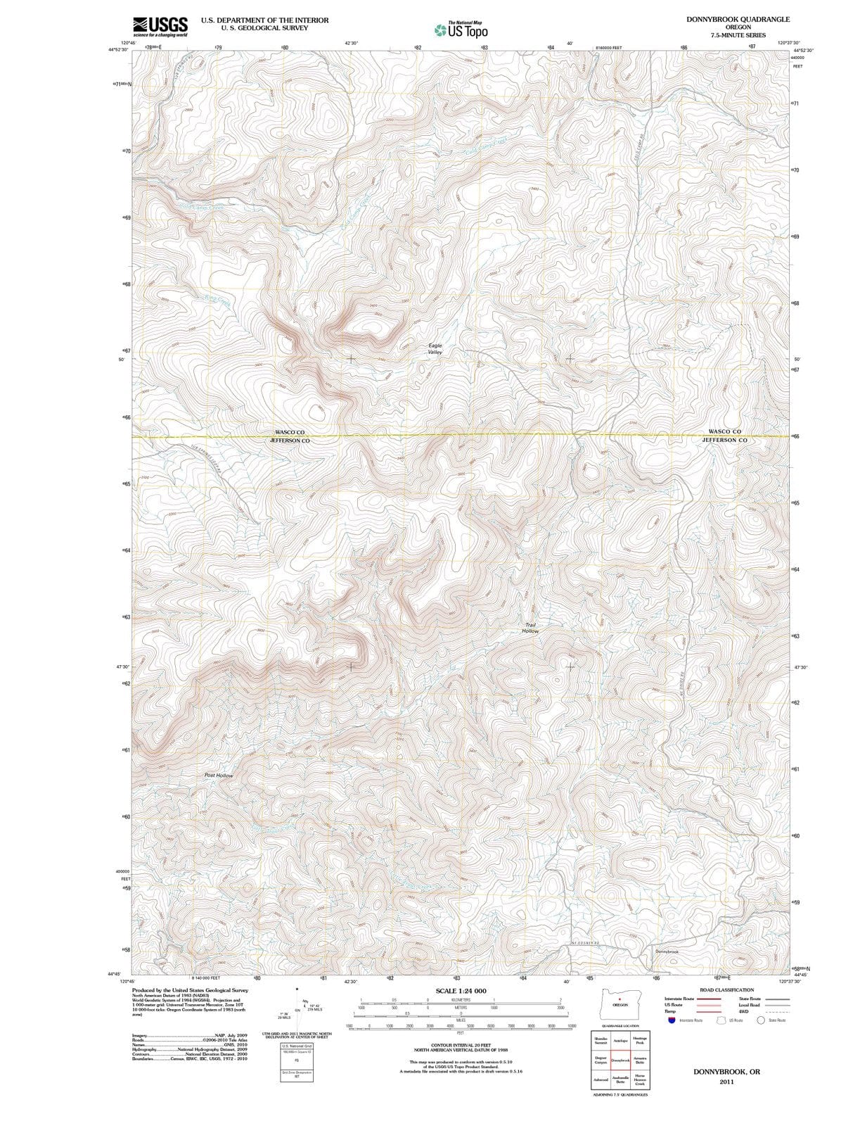2011 Donnybrook, OR - Oregon - USGS Topographic Map