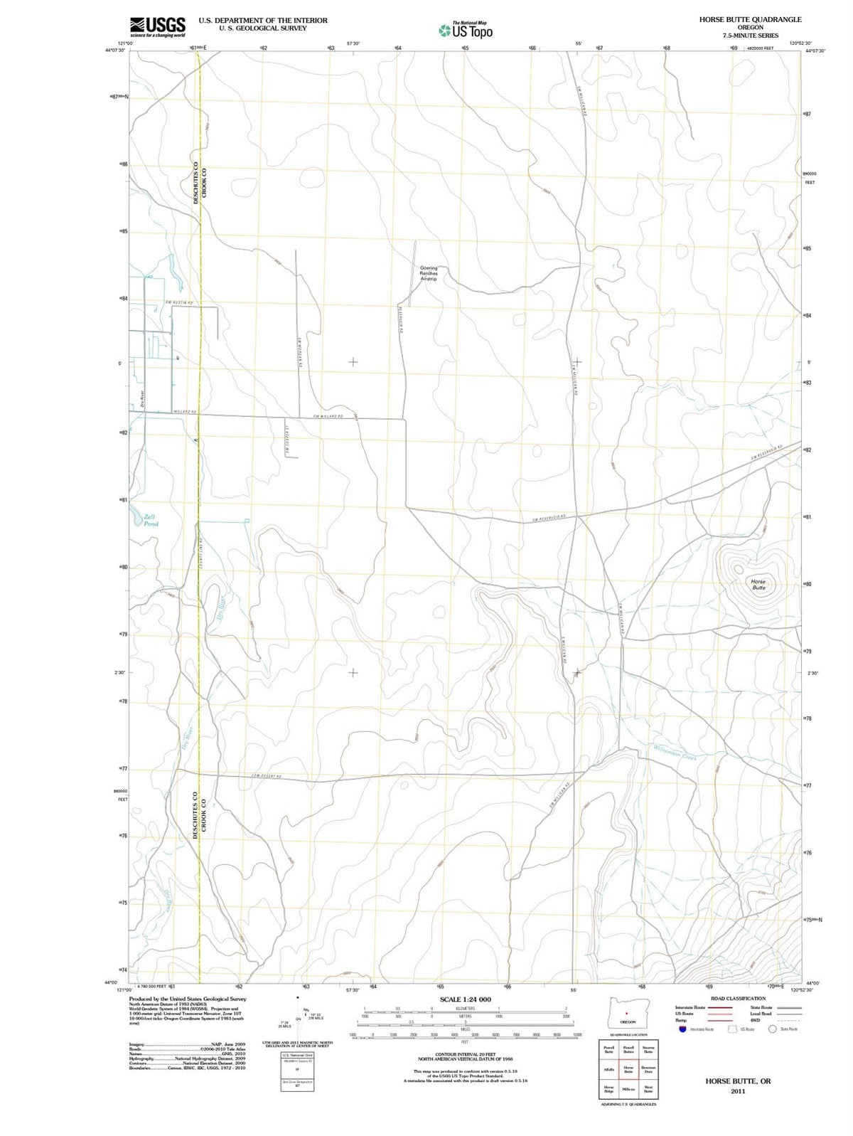2011 Horse Butte, OR - Oregon - USGS Topographic Map