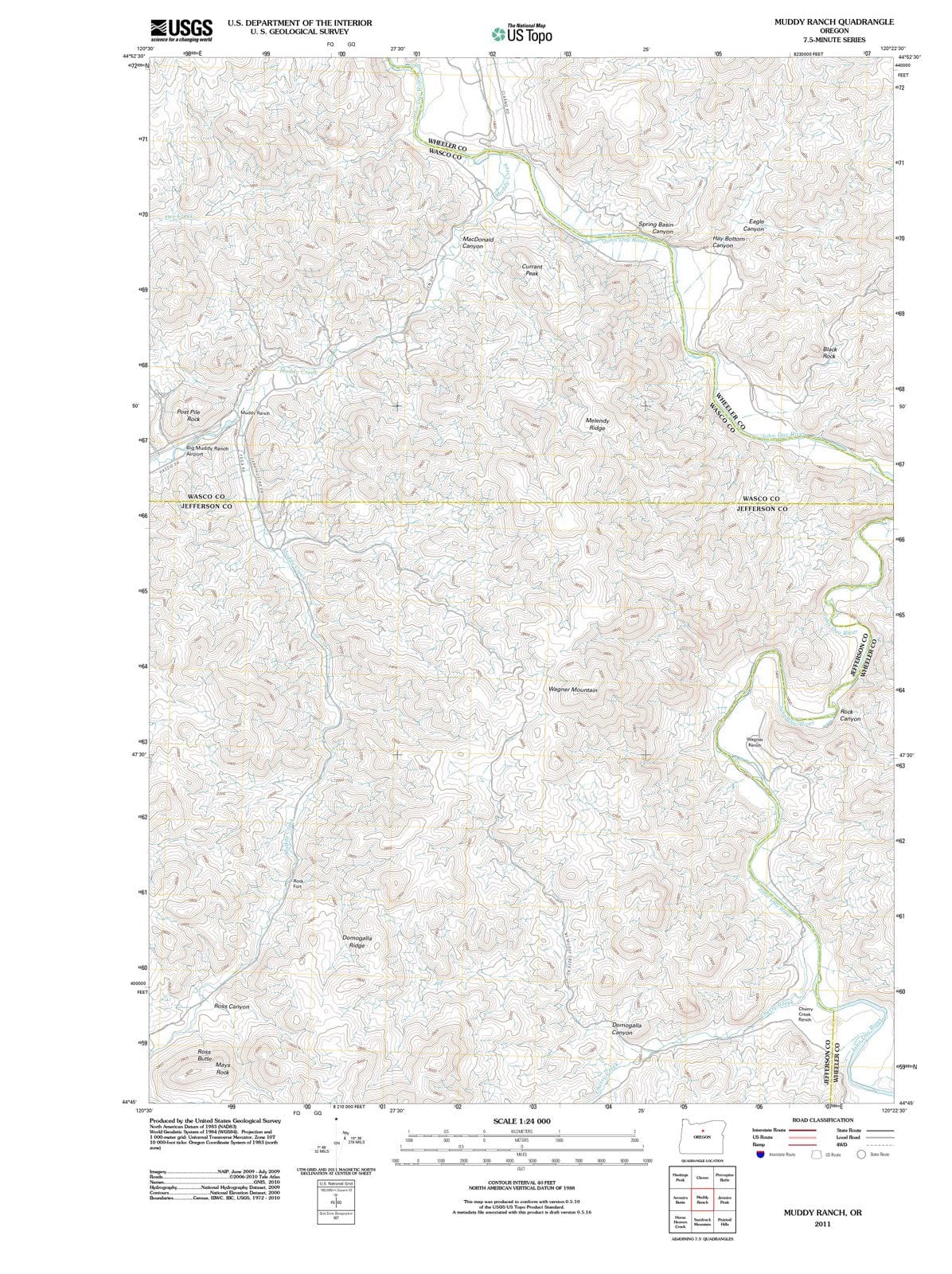 2011 Muddy Ranch, OR - Oregon - USGS Topographic Map