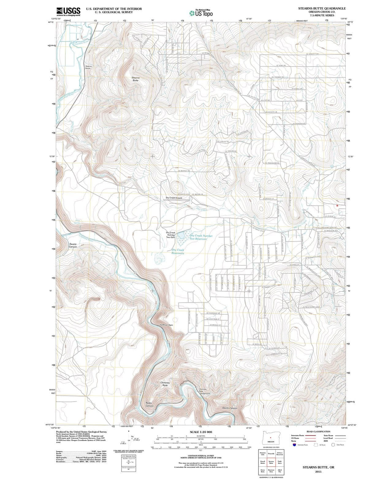 2011 Stearns Butte, OR - Oregon - USGS Topographic Map