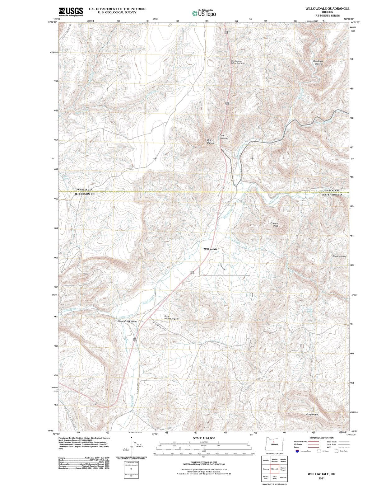 2011 Willowdale, OR - Oregon - USGS Topographic Map