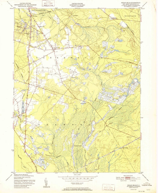 1951 Indian Mills, NJ - New Jersey - USGS Topographic Map