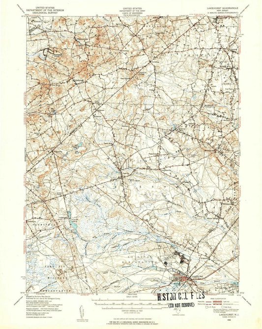 1948 Lakehurst, NJ - New Jersey - USGS Topographic Map