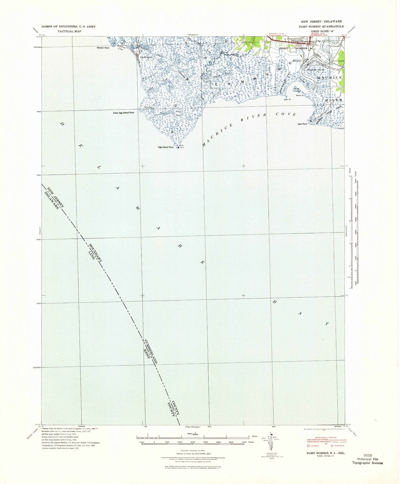 1941 Port Norris, NJ - New Jersey - USGS Topographic Map