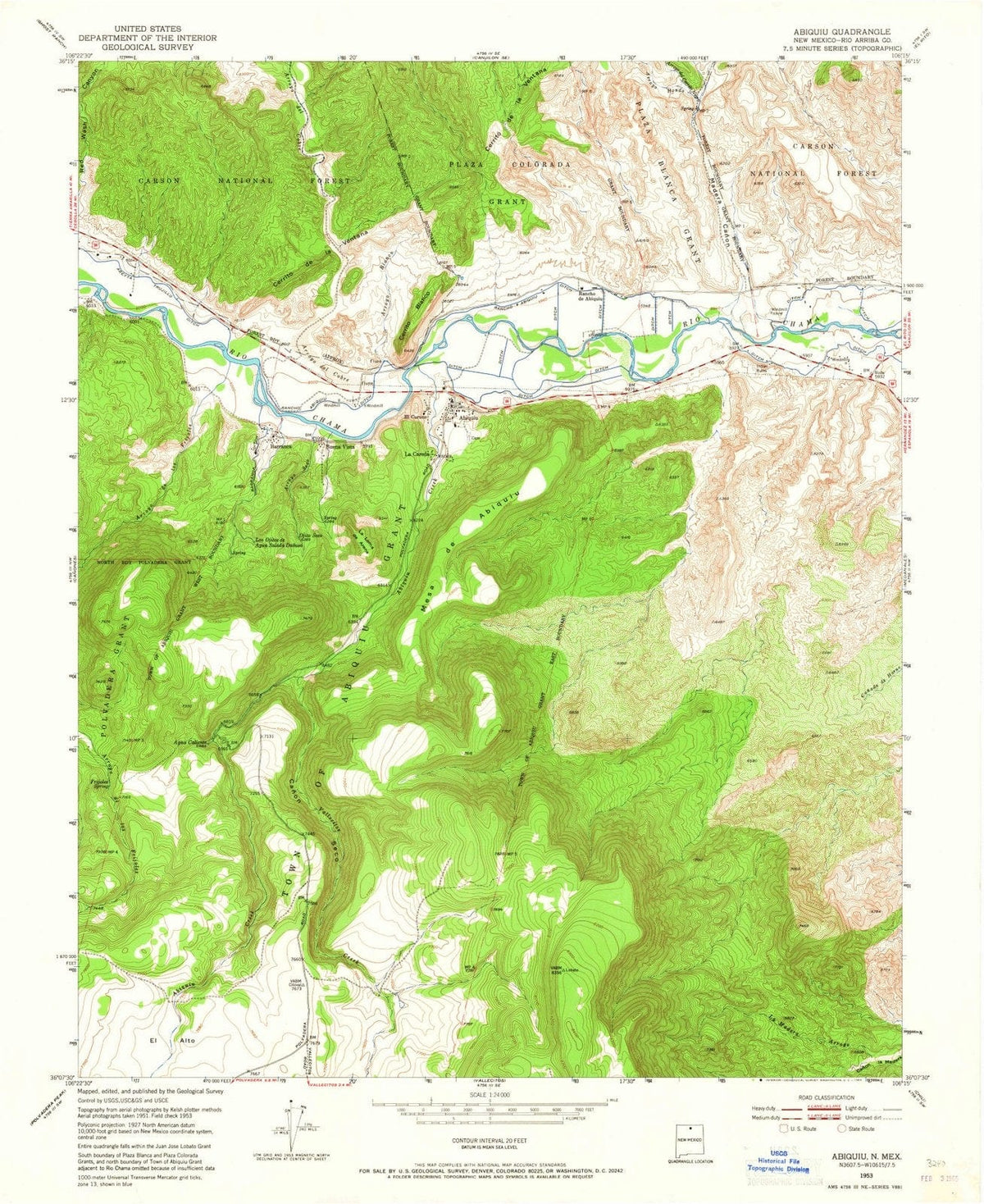 1953 Abiquiu, NM - New Mexico - USGS Topographic Map