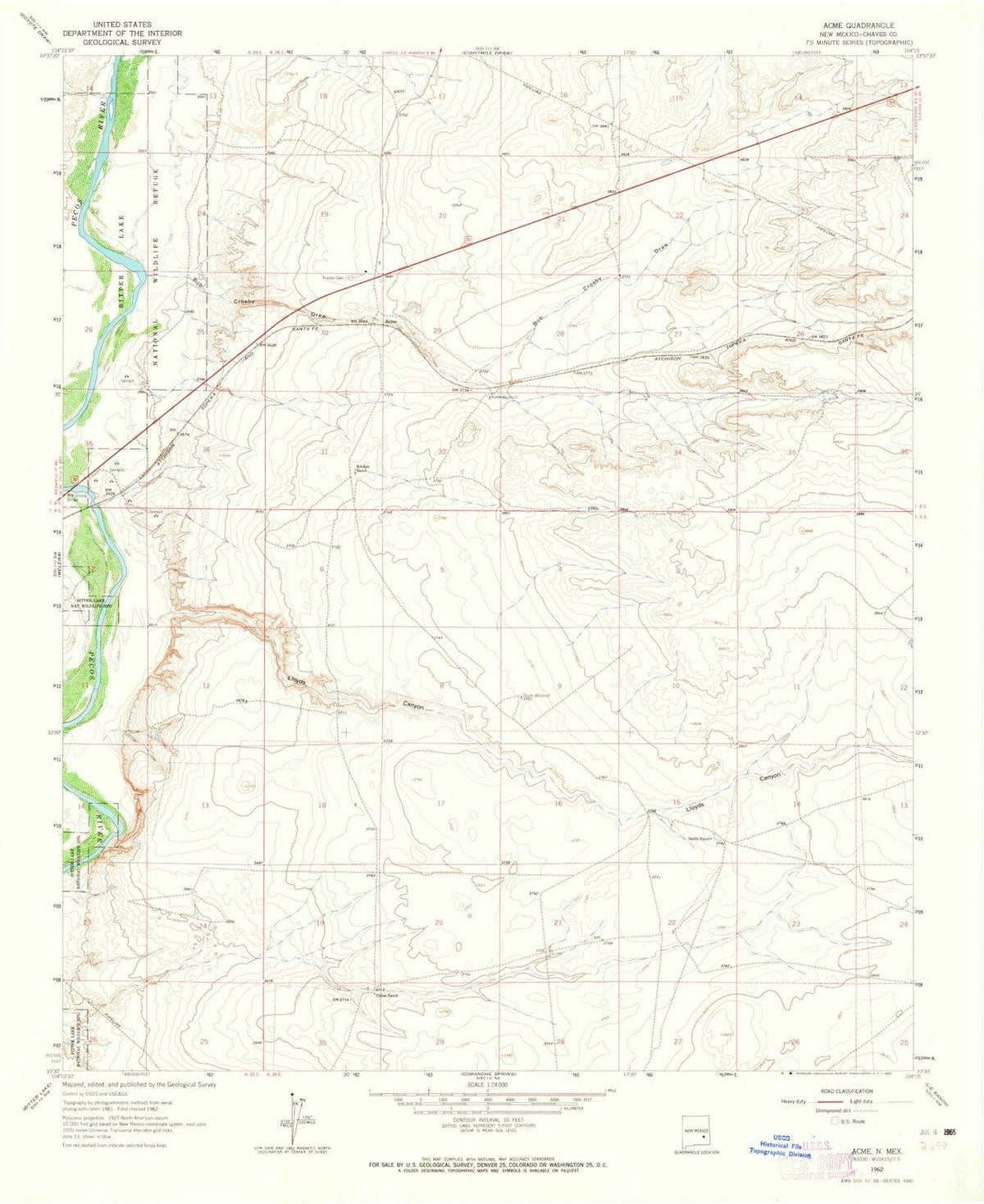1962 Acme, NM - New Mexico - USGS Topographic Map