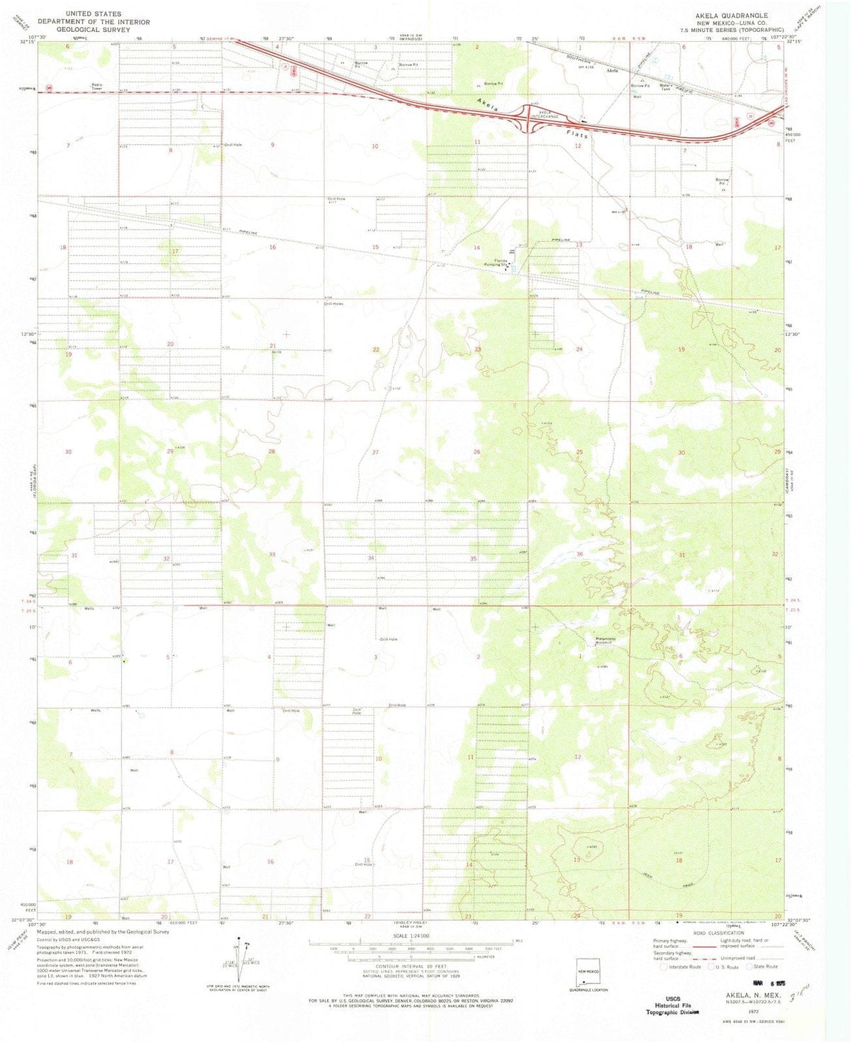 1972 Akela, NM - New Mexico - USGS Topographic Map