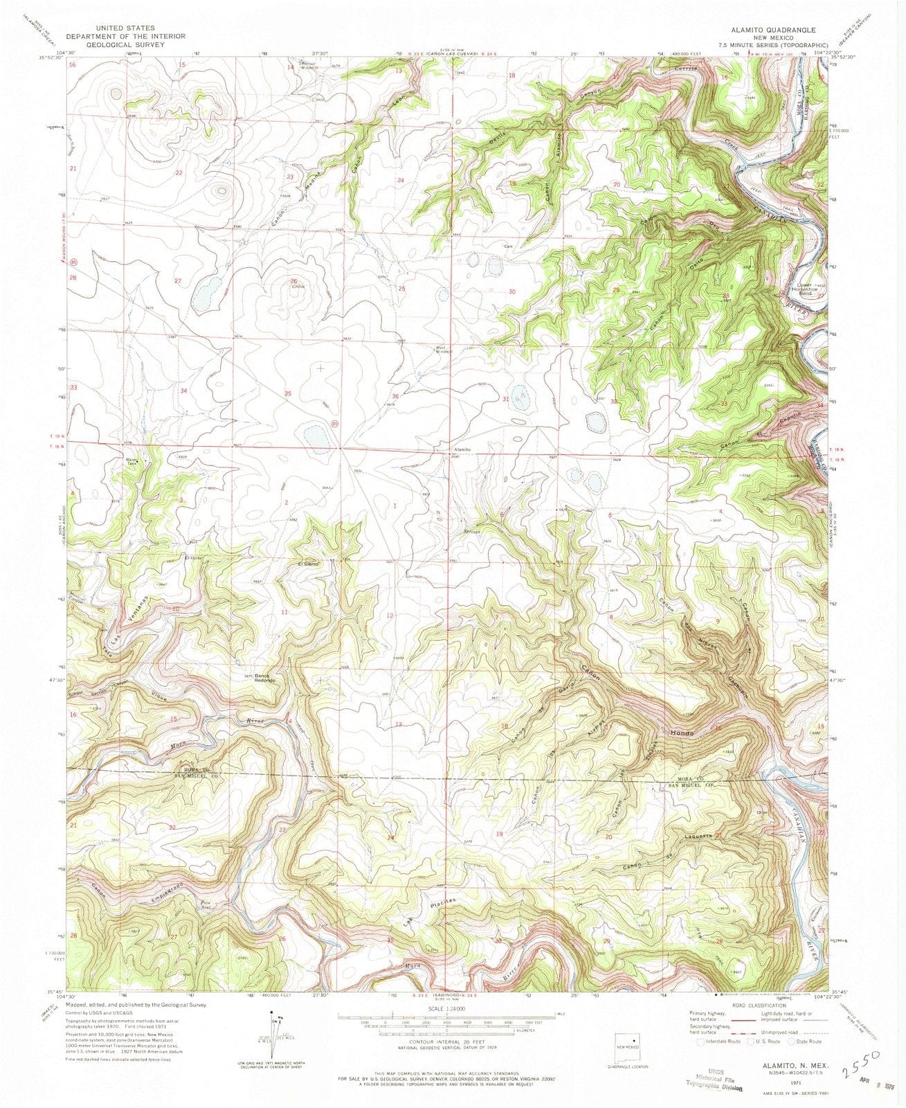 1971 Alamito, NM - New Mexico - USGS Topographic Map
