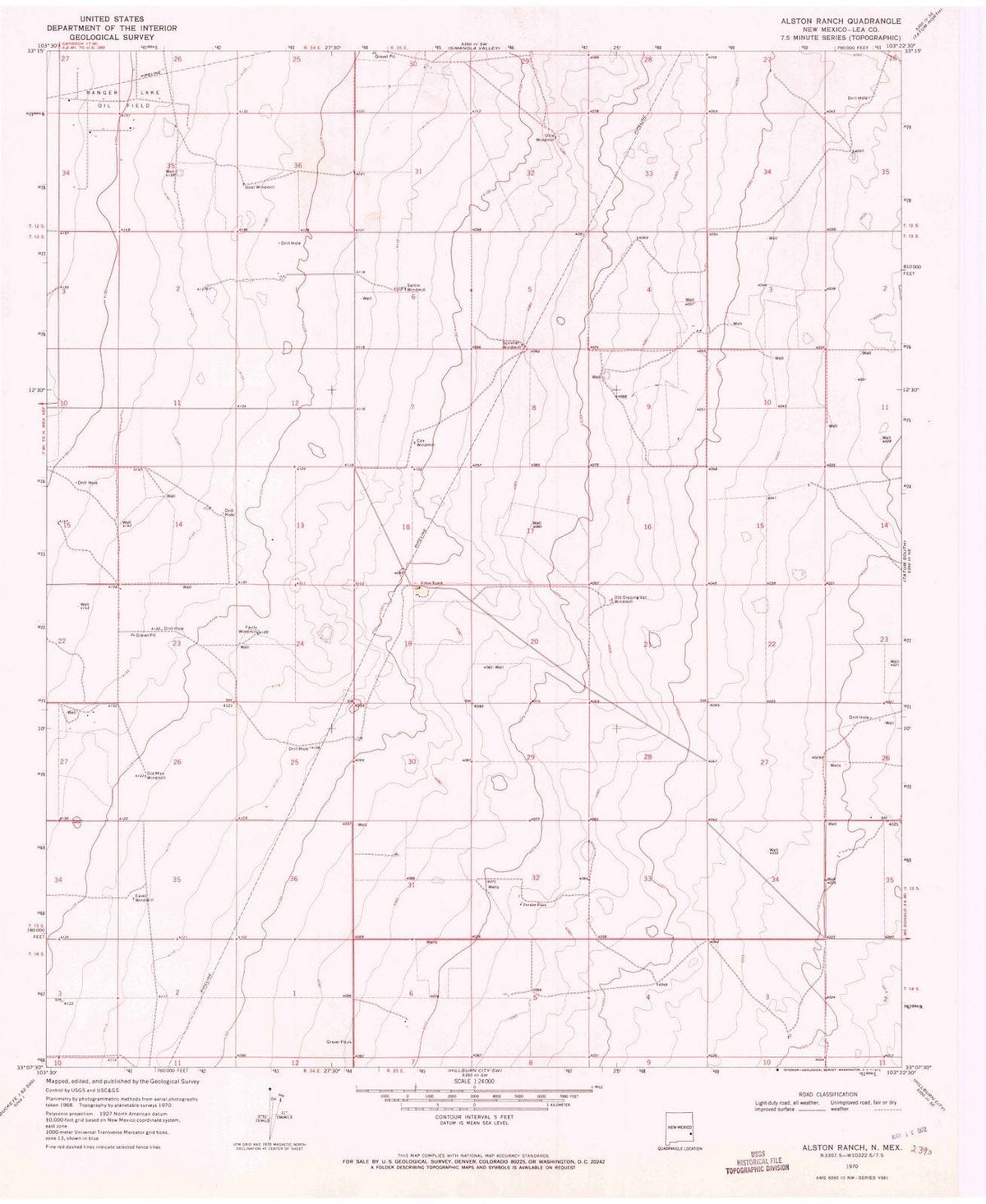 1970 Alston Ranch, NM - New Mexico - USGS Topographic Map