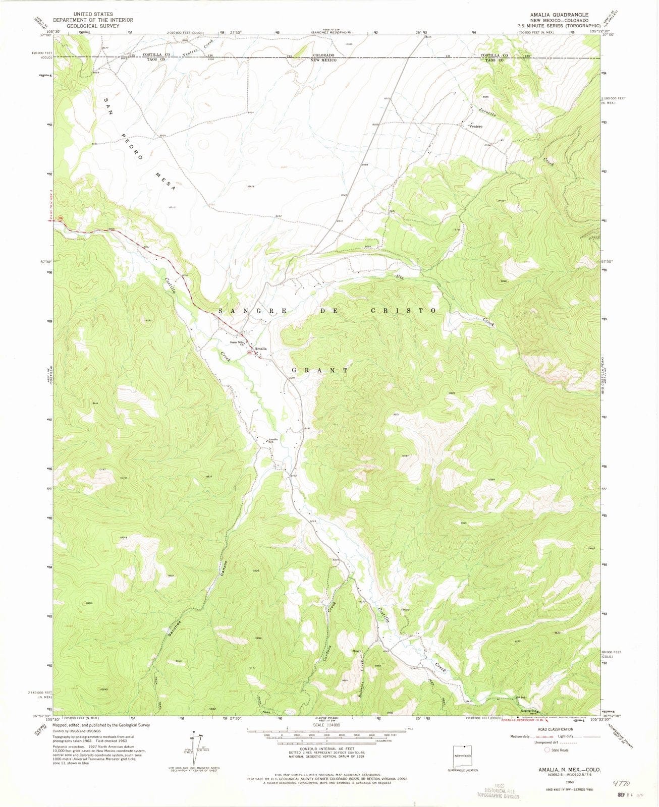 1963 Amalia, NM - New Mexico - USGS Topographic Map