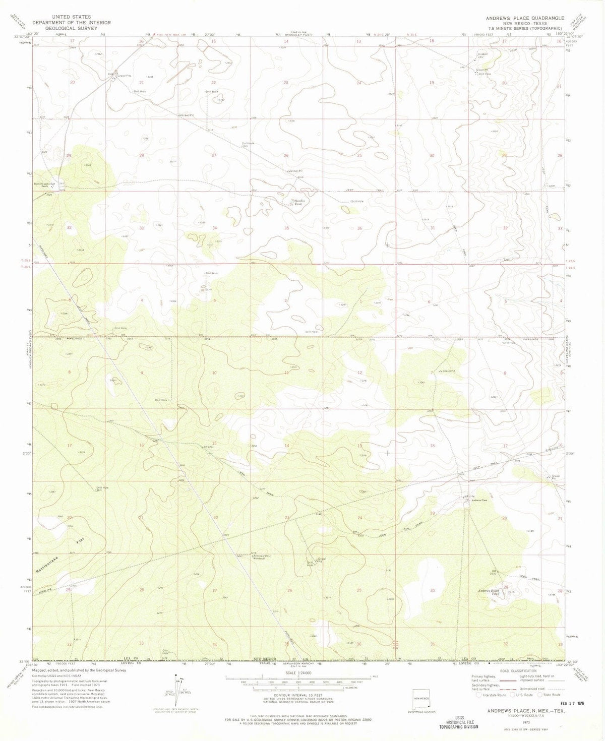 1973 Andrews Place, NM - New Mexico - USGS Topographic Map
