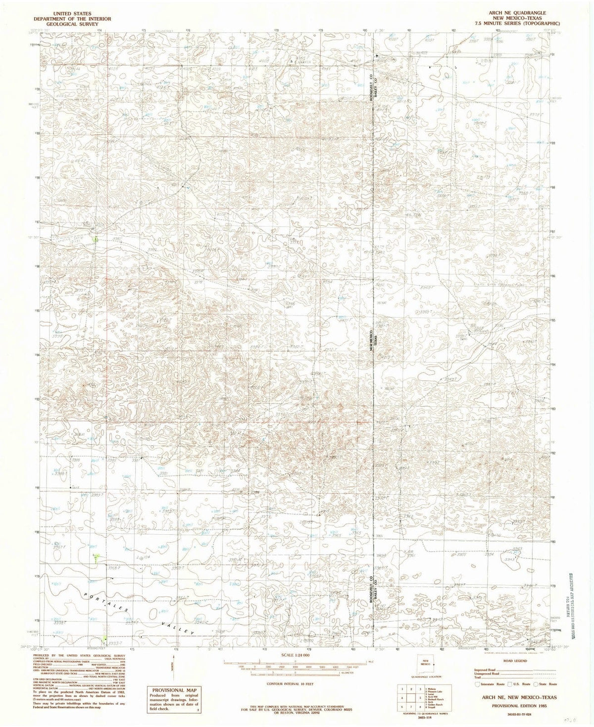 1985 Arch, NM - New Mexico - USGS Topographic Map
