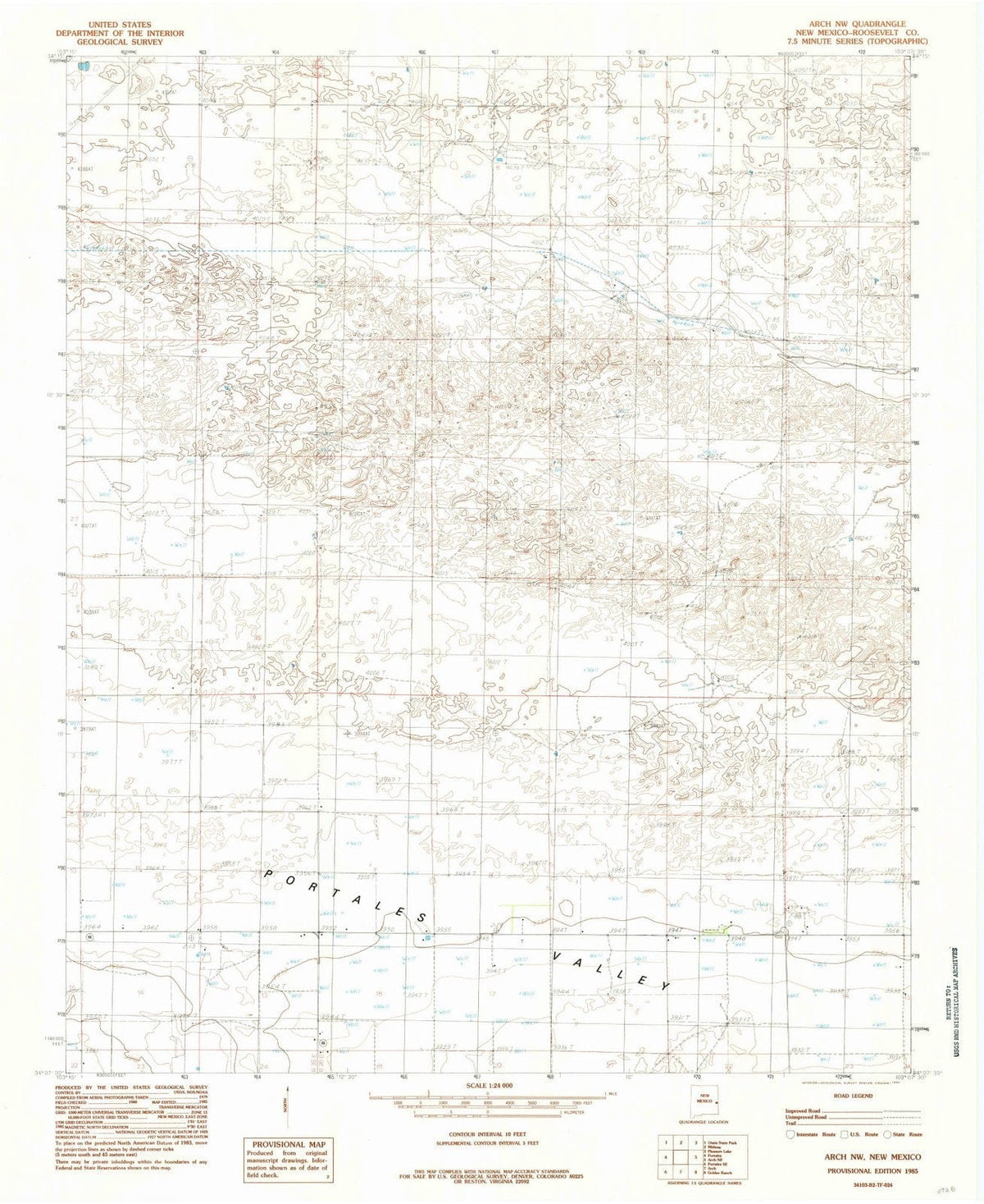 1985 Arch, NM - New Mexico - USGS Topographic Map v2