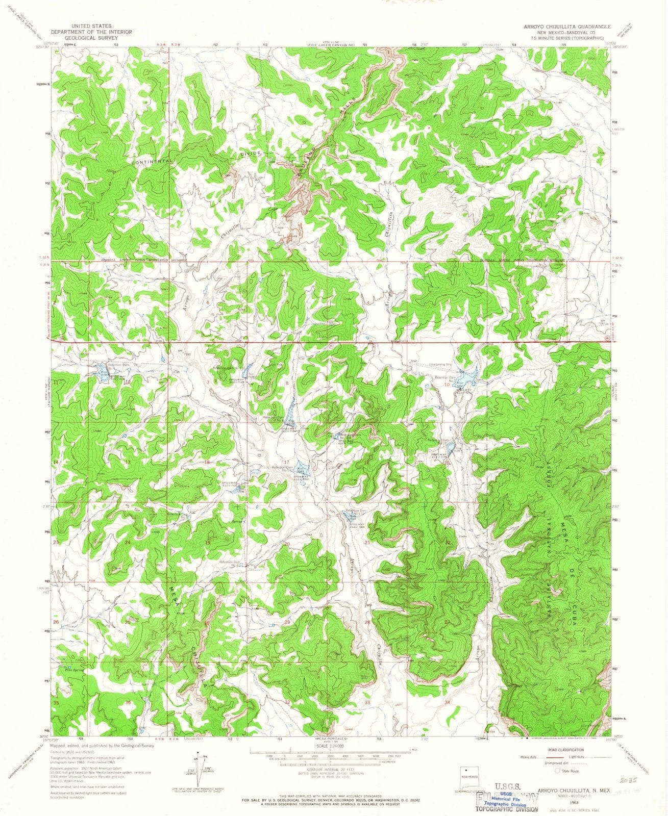 1963 Arroyo Chijuillita, NM - New Mexico - USGS Topographic Map