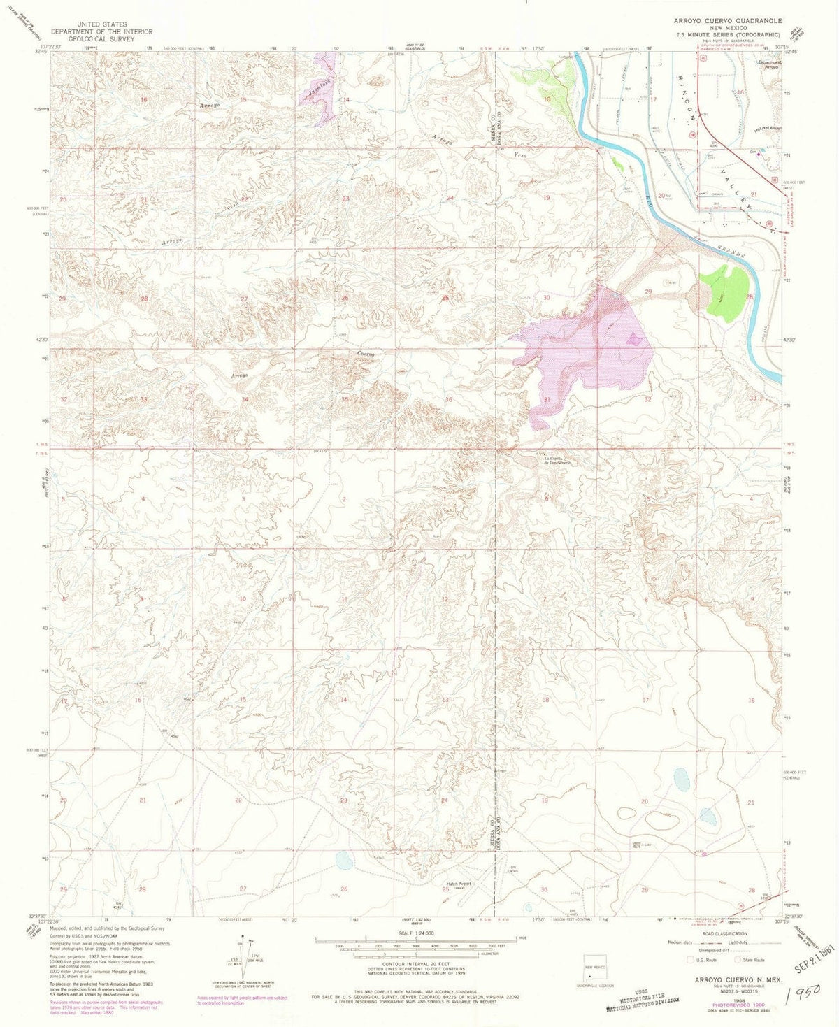 1958 Arroyo Cuervo, NM - New Mexico - USGS Topographic Map