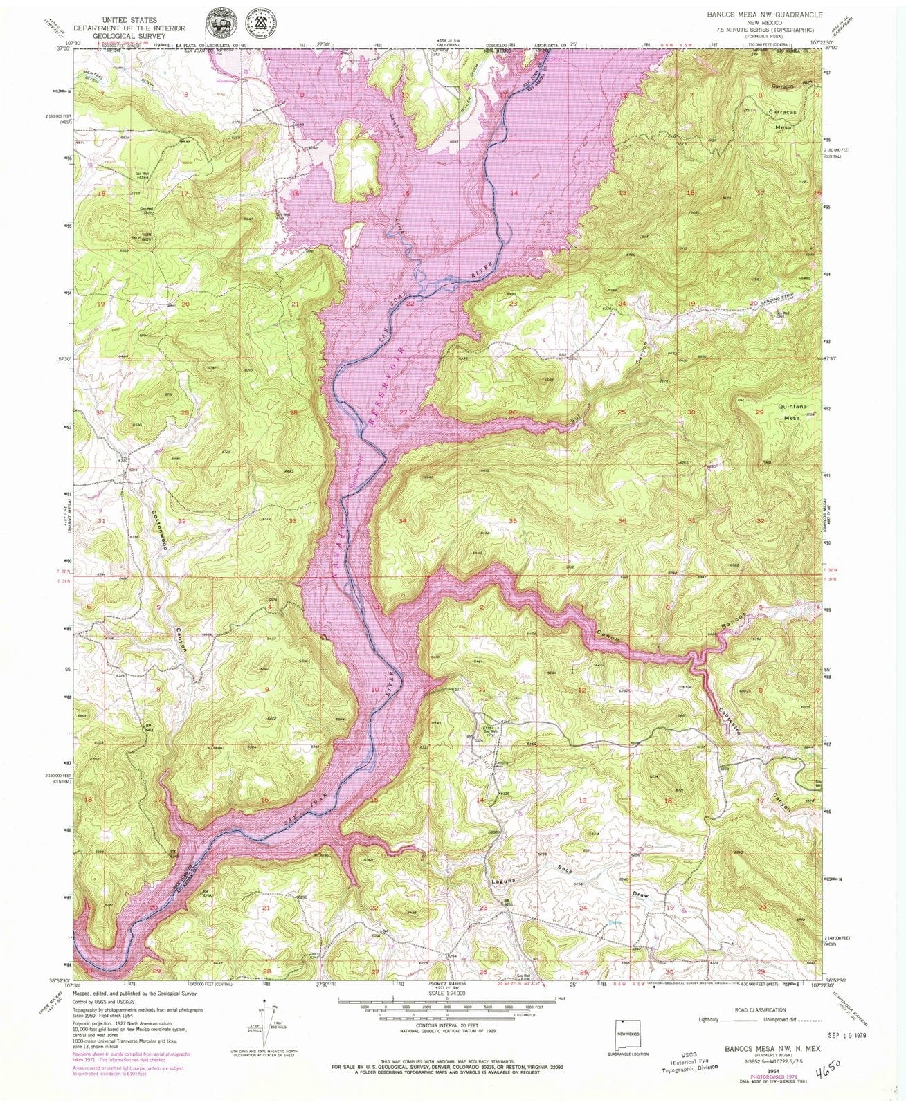 1954 Bancos Mesa, NM - New Mexico - USGS Topographic Map